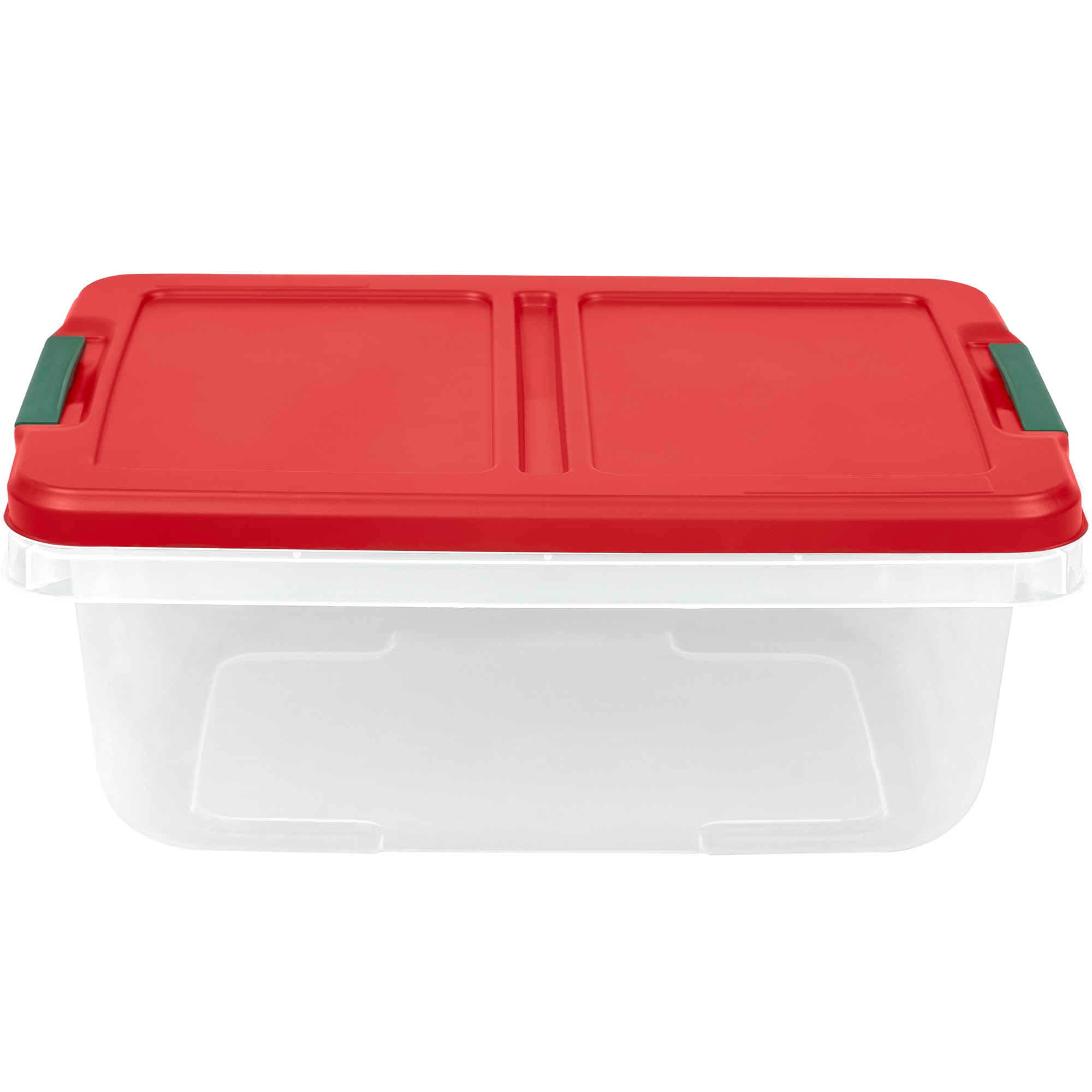 Holiday Living Medium 18-Gallons (72-Quart) Red and Green Tote with  Standard Snap Lid in the Plastic Storage Containers department at