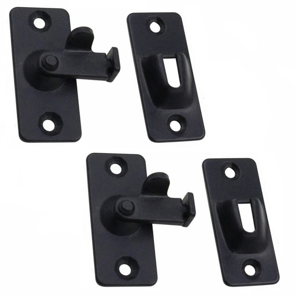Aoibox  Black 90 Degree Stainless Steel Right Angle Door and Window Bolt Lock for Home and Office Use