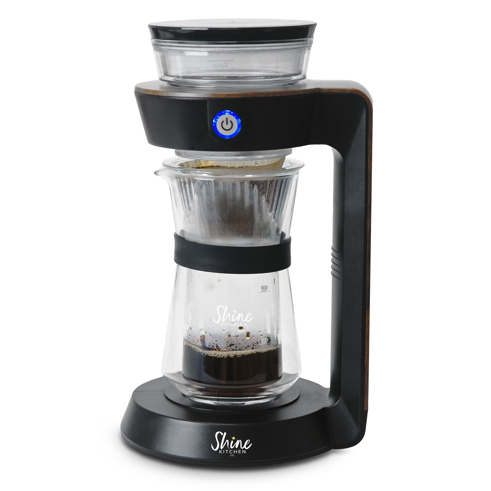 Tribest 2-Cup Black, Wood, and Clear Residential Pour Over Coffee Maker in  the Coffee Makers department at