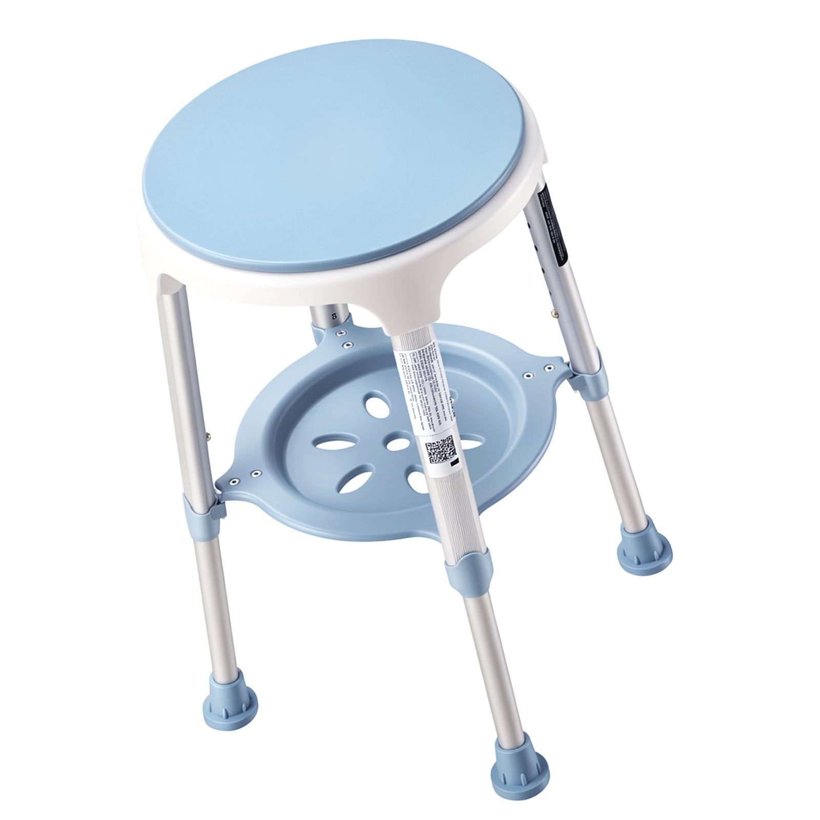 VEVOR Swivel Shower Chair 360 Degree Height Adjustable Bath Seat for Inside Showers or Tubs Non-Slip Rotating Bathtub Stool with Storage Tray for Elderly Disabled Injured 350LBS Capacity