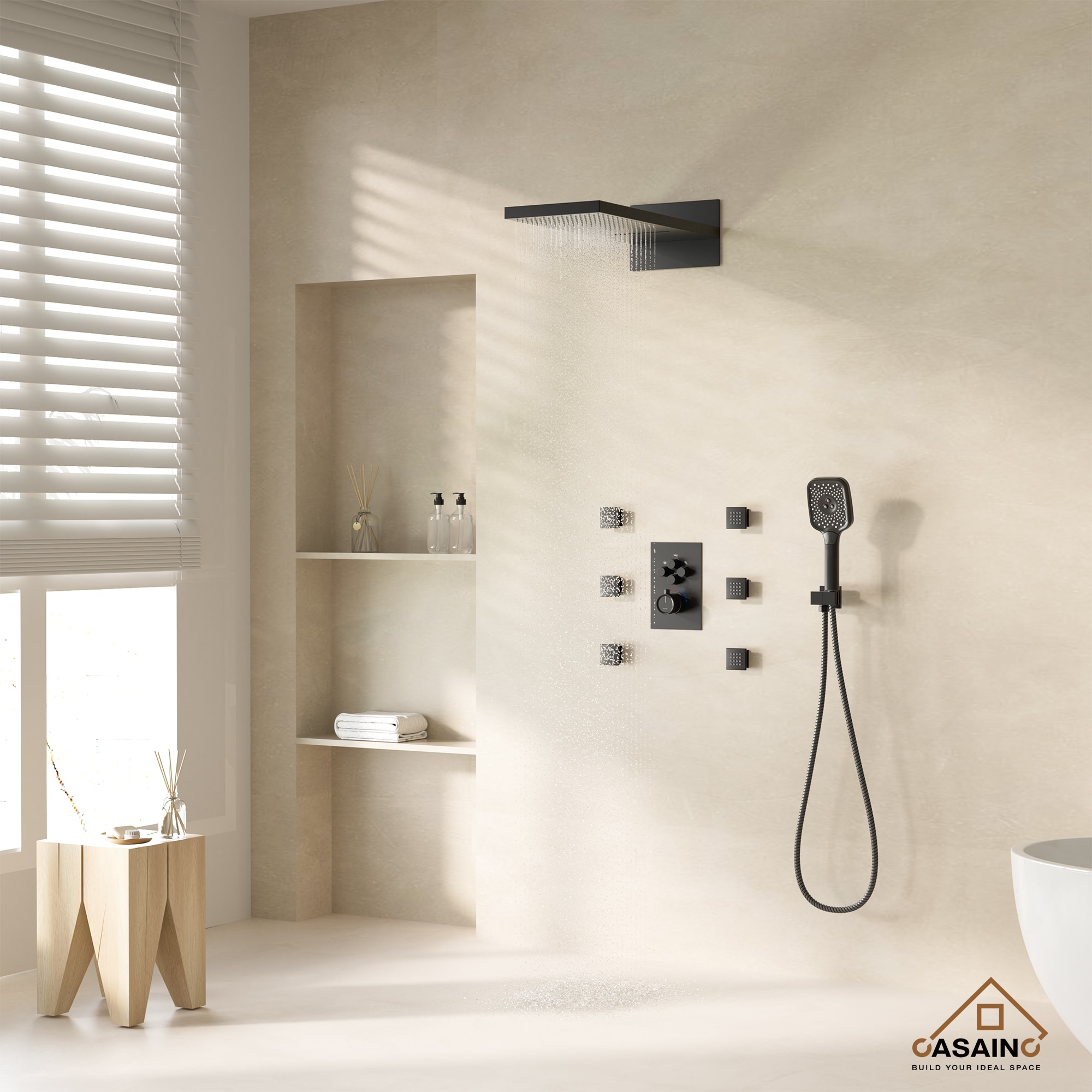 CASAINC CS6223-22MB Showerhead-Bar-Panels - View #3