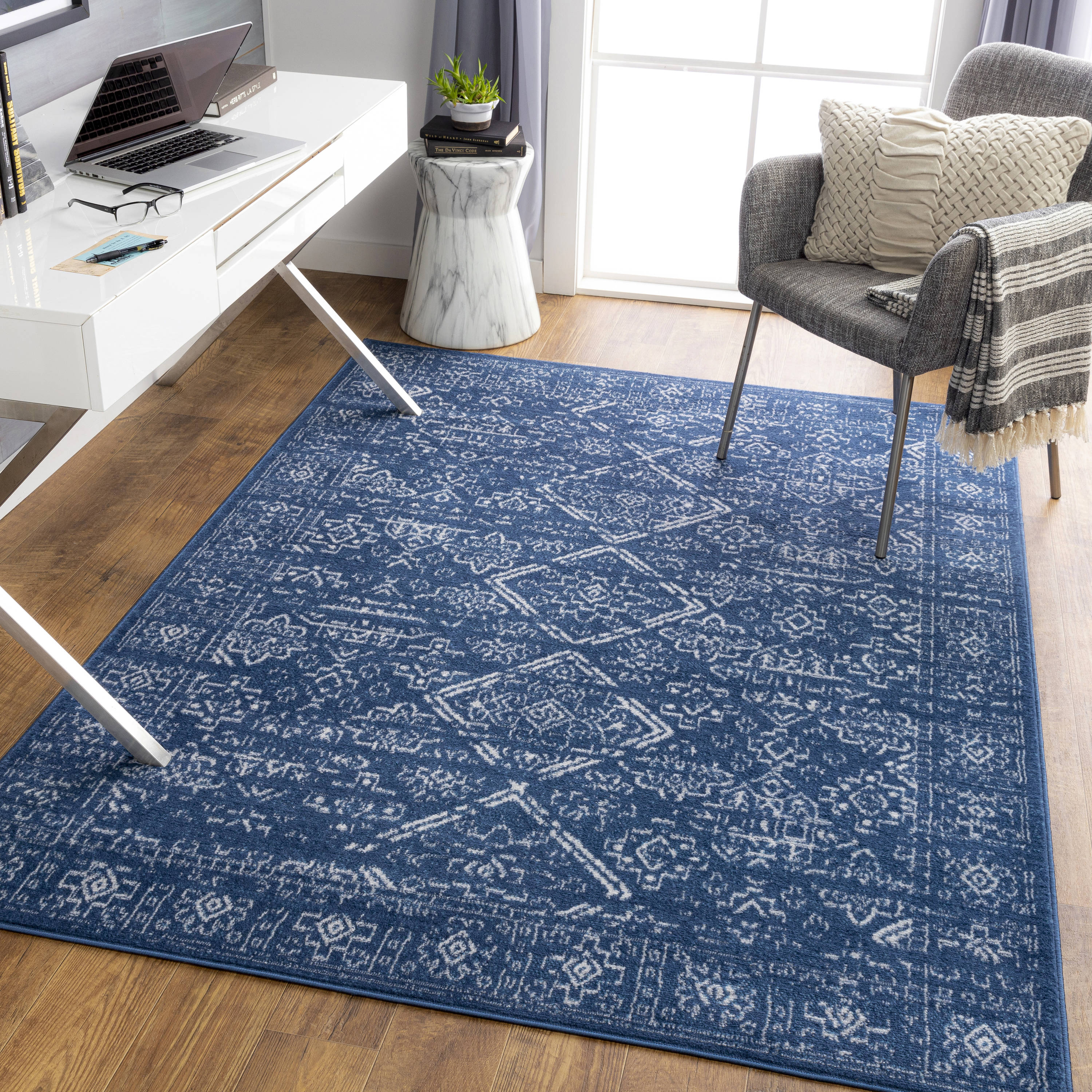 Surya CEG2331-71010 Cesar 8 X 10 Navy Indoor Medallion Oriental Area Rug