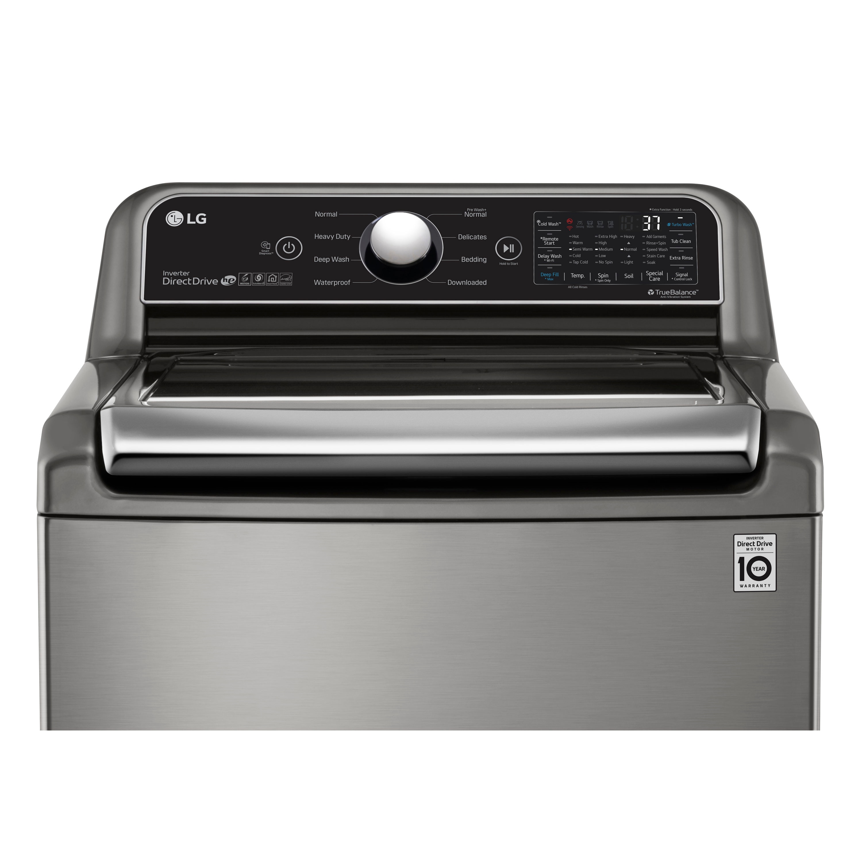 LG 4.8 Cu. Ft. High-Efficiency Top Load Washer with 4-Way Agitator Graphite  Steel WT7305CV - Best Buy