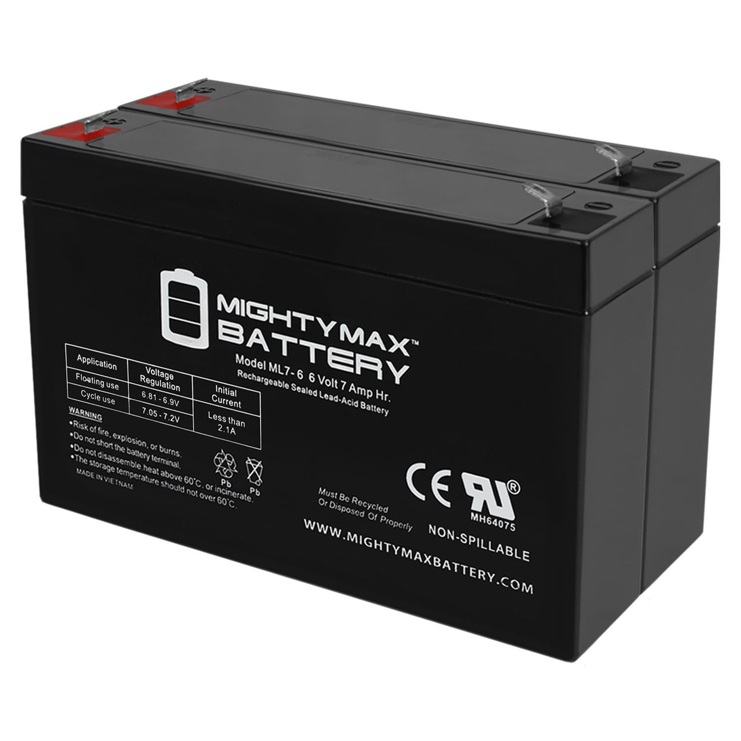 Mighty Max Battery 6V 7Ah for Monster Power HTUPS 2700 Rechargeable ...