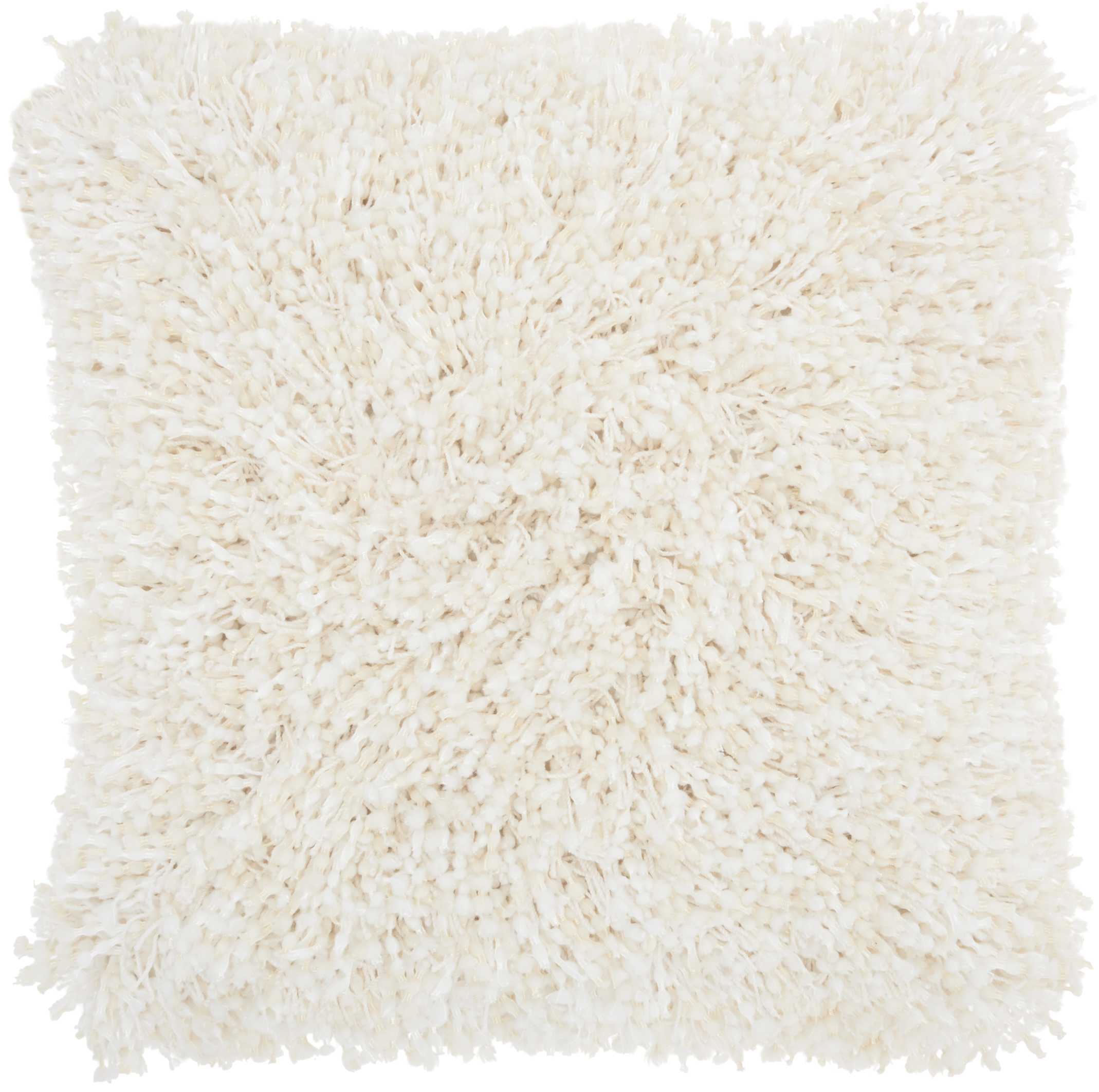 Mina Victory 798019065119 Shag 20-in x 20-in Off-white Square Indoor Decorative Pillow