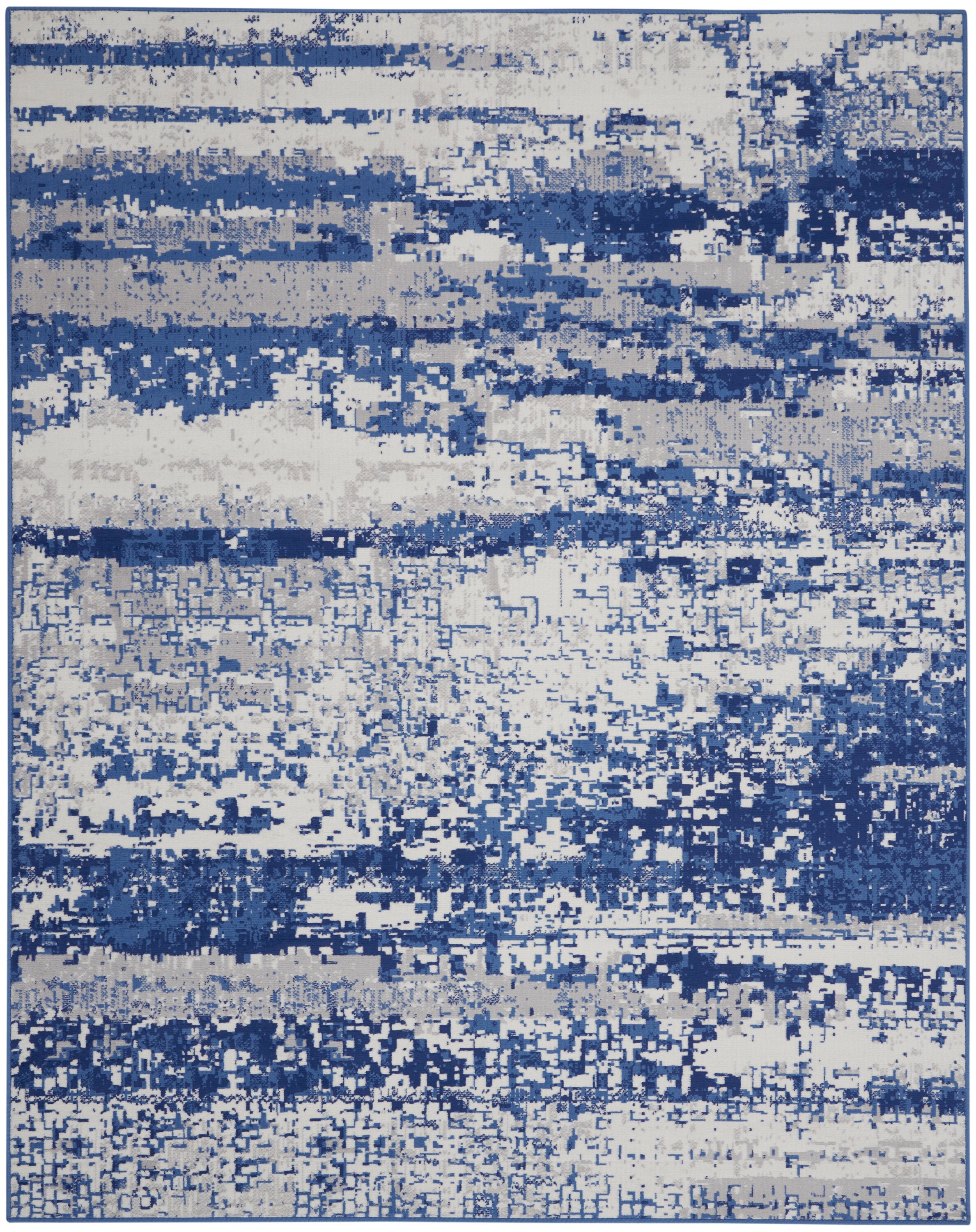 Ivory Abstract 5' x 7' Reversible Synthetic Area Rug