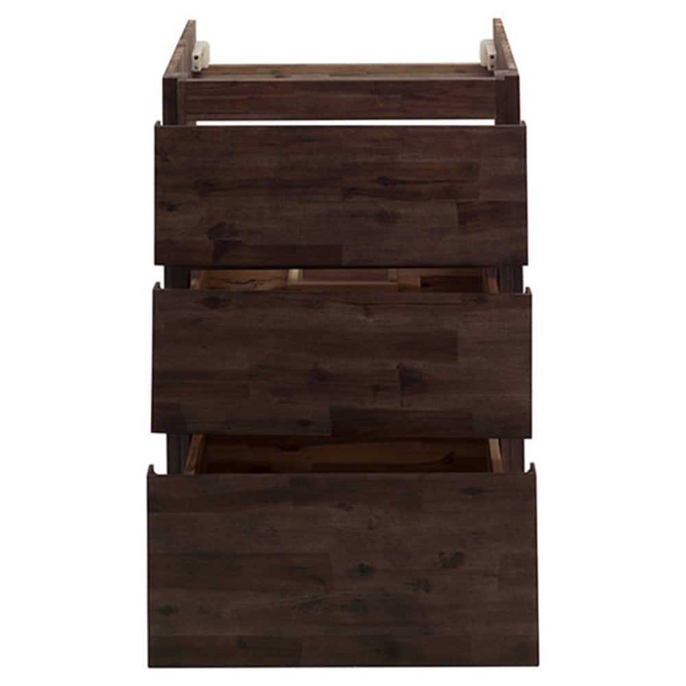 Ash Gray Acacia Wood Freestanding Single Bathroom Cabinet