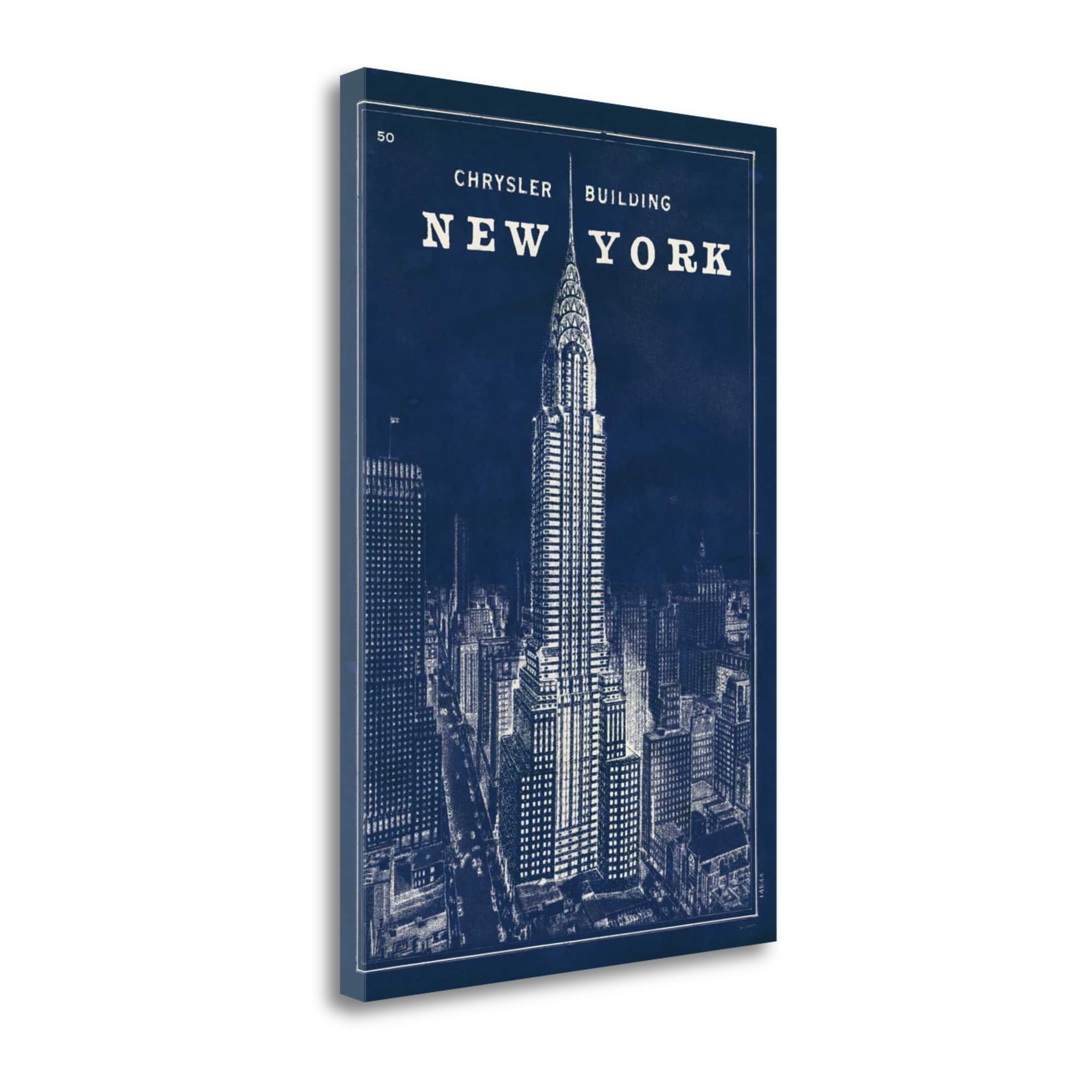 Tangletown Fine Art WA612158-1624C Blueprint Map New York Chrysler Building Sue Schlabach 24-in H x 16-in W Maps Print on Canvas