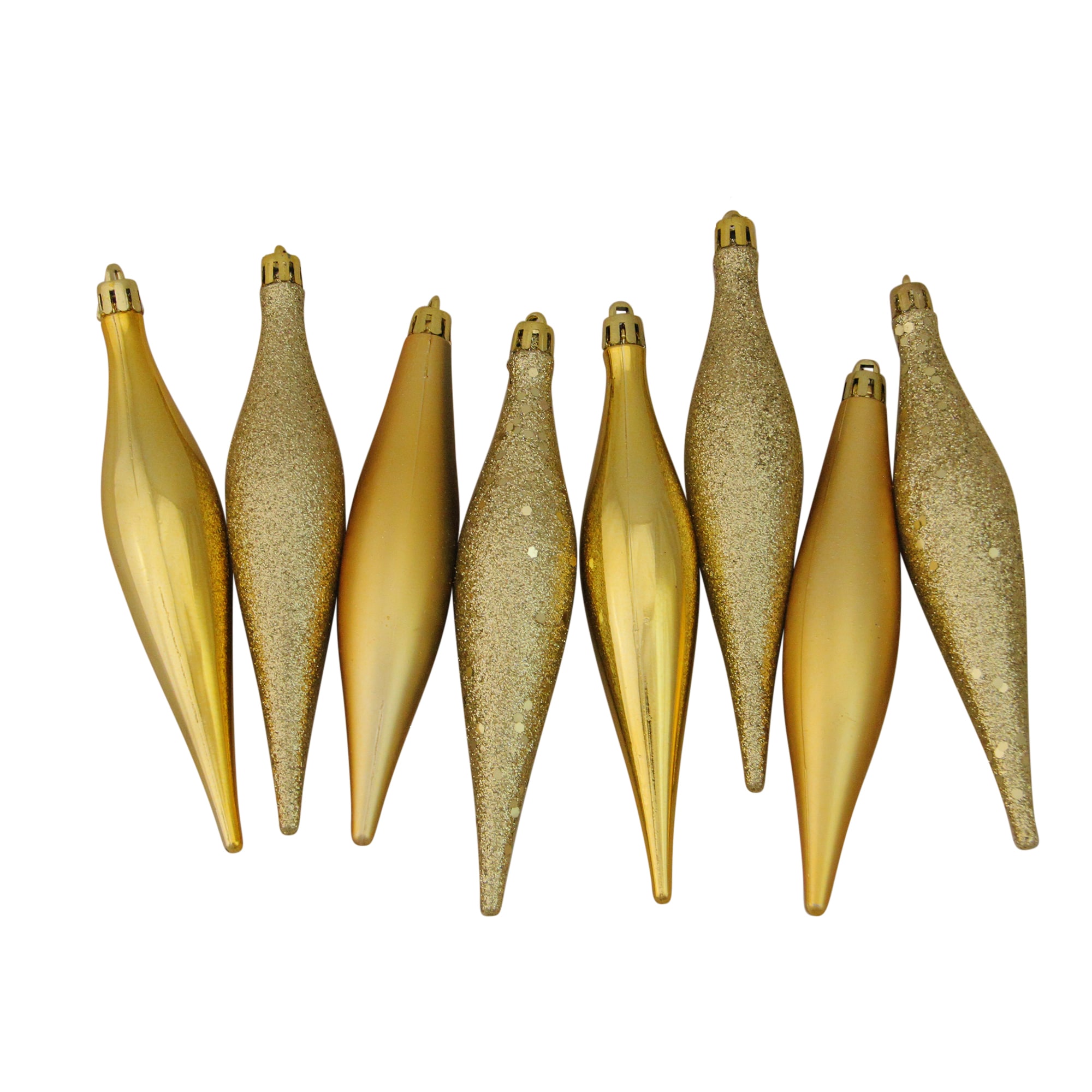 Northlight 31756998 8 -Pack Gold Standard Indoor Ornament set Shatterproof