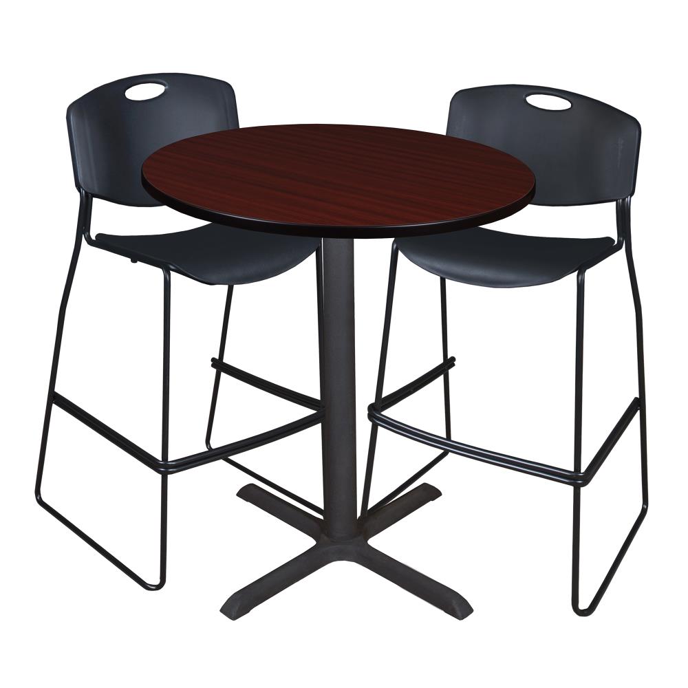 Regency TCB36RNDMH4495BK Breakroom Brown 4-Person Training Table (36-in W x 42-in H)