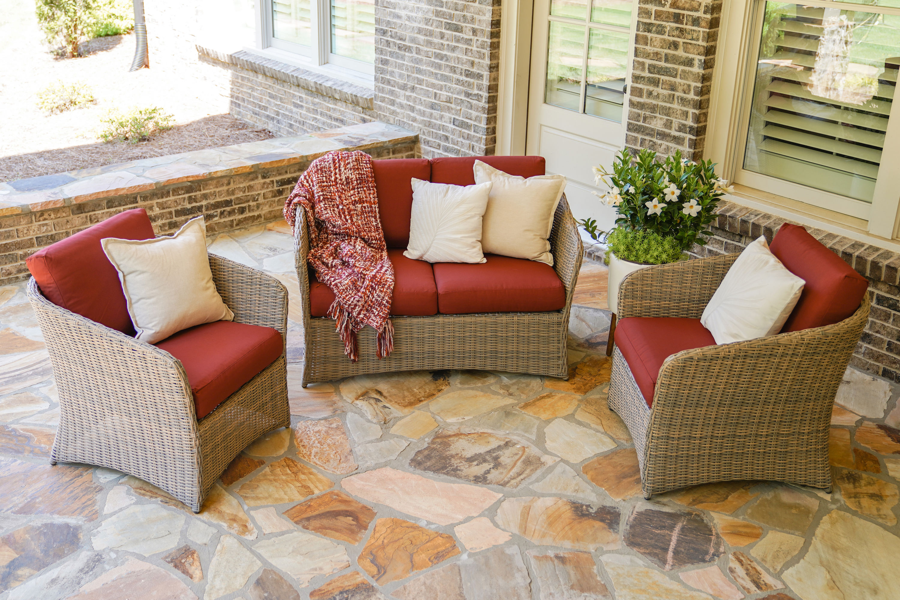 Leisure Made 381776-RED Patio-Conversation-Sets - View #4