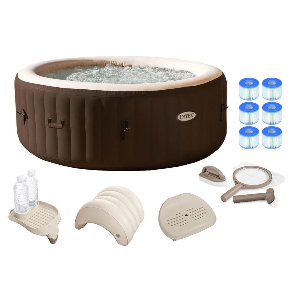 Intex 4 Person 140 Jet Round Inflatable Hot Tub At