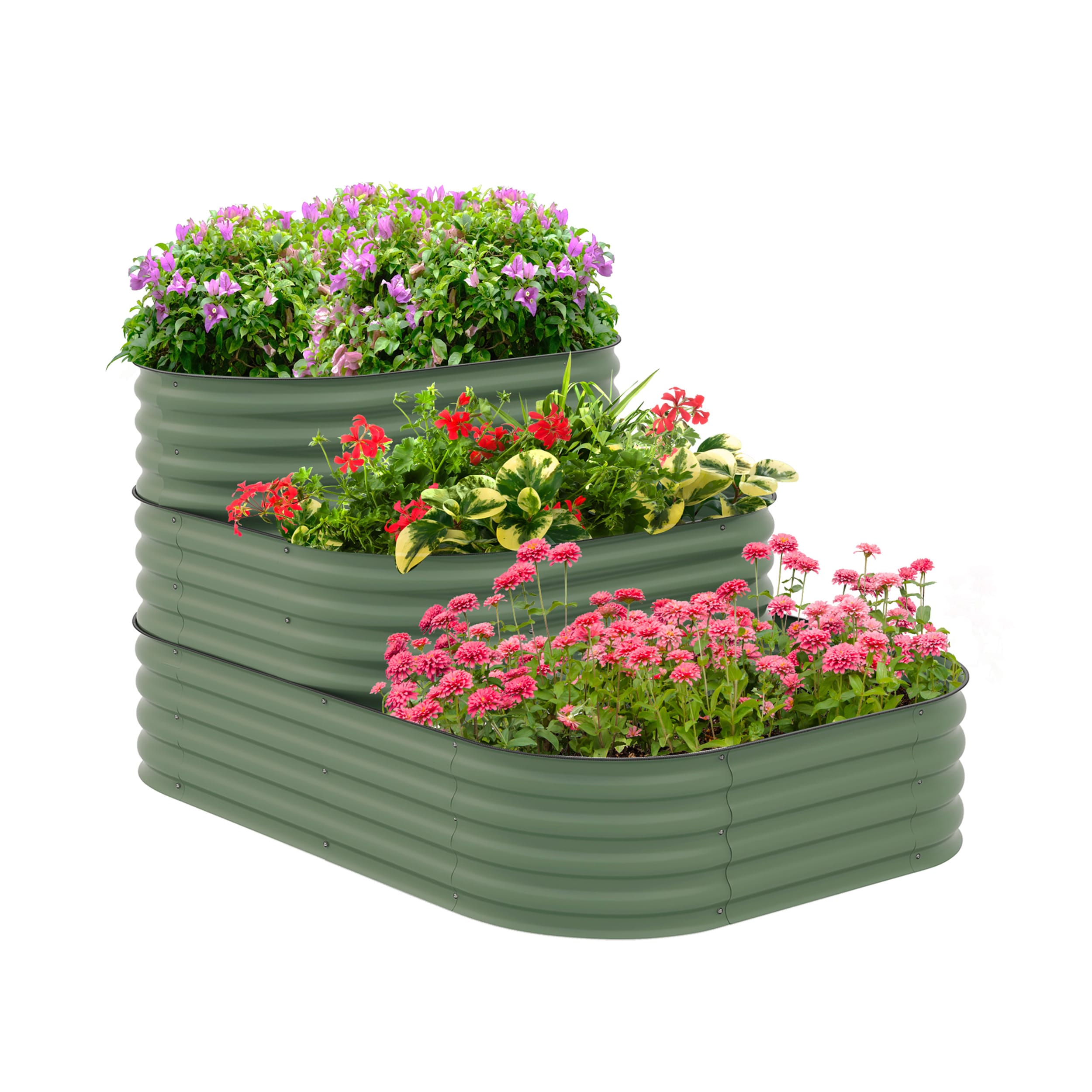 AHIOU HOME ZAAHG-P174404GB 37-cu ft 43-in W x 62.25-in L x 32.25-in H Elevated Green Galvanized Metal Raised Garden Bed