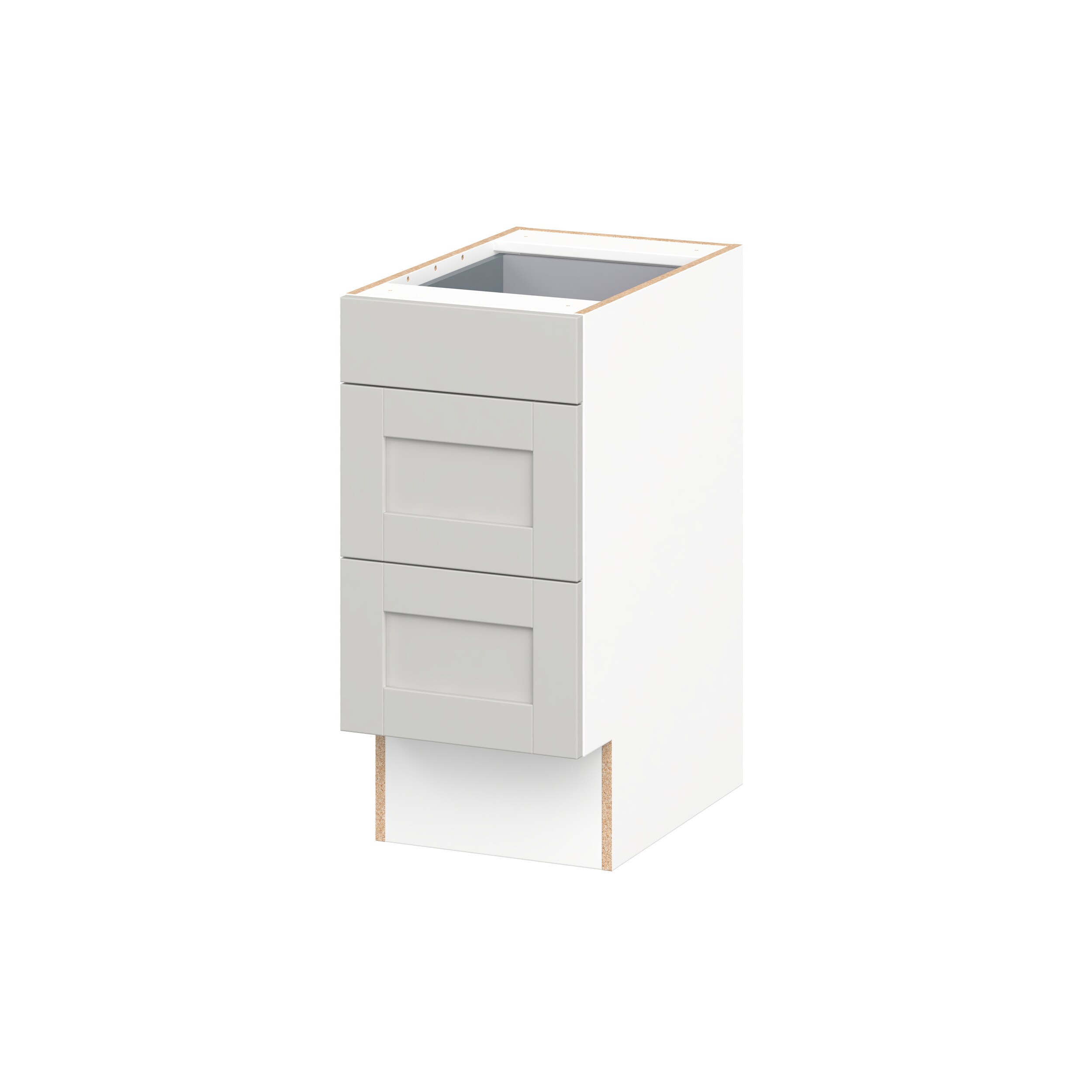 Hugo&Borg DSB3D15ADA-CH Charlesberg 15-in W x 32.5-in H x 24.5-in D Light Gray 3 -Drawers Drawer Base Fully assembled Cabinet Recessed Panel Shaker