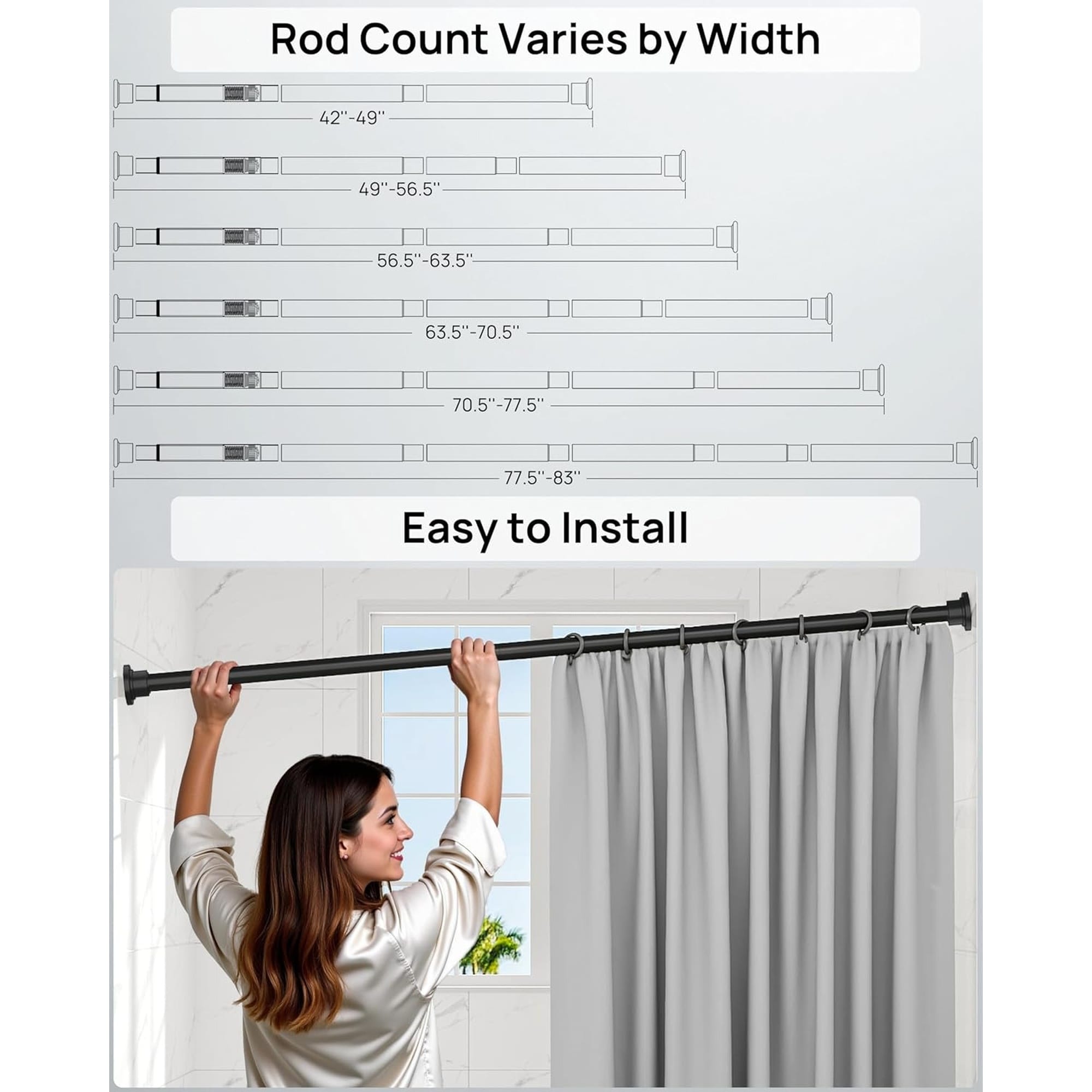 Numhew NHDREW18833 Shower-Rods - View #2