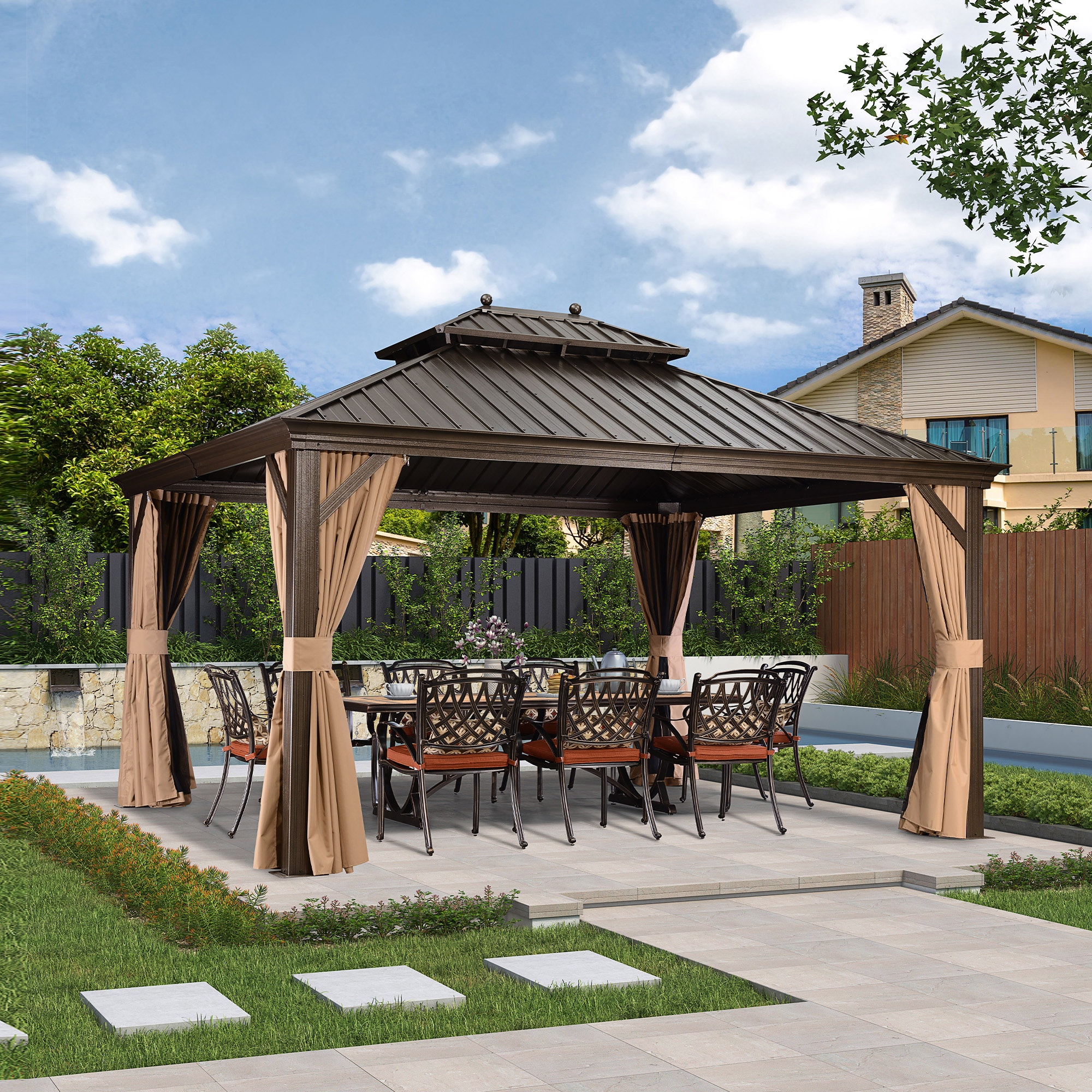 PURPLE LEAF LSMHS1214DB Wood-Resin-Gazebos - View #6