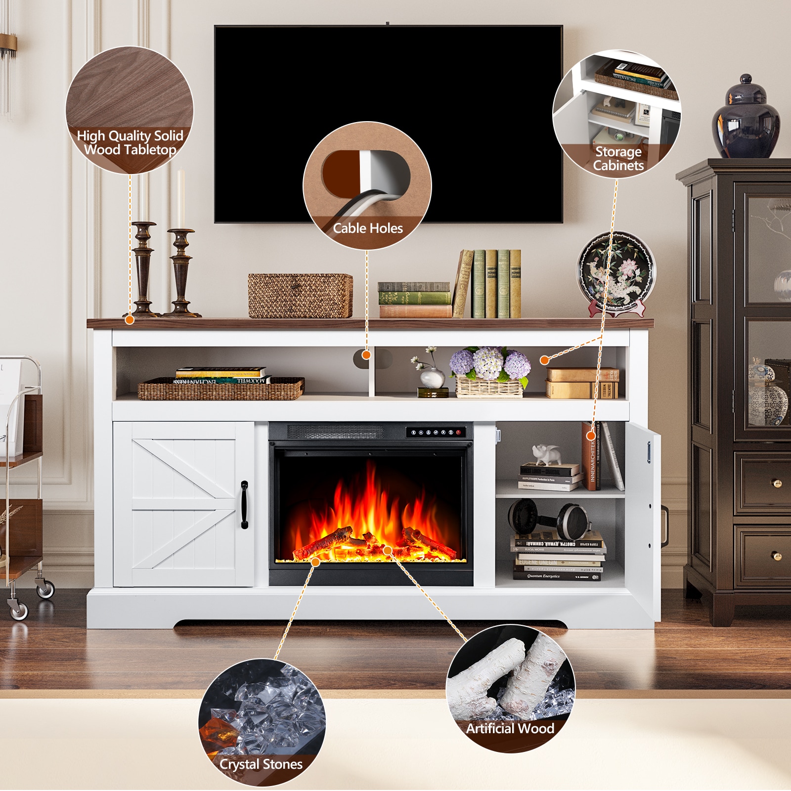 COWSAR LSM2301WAL Electric-Fireplaces - View #7