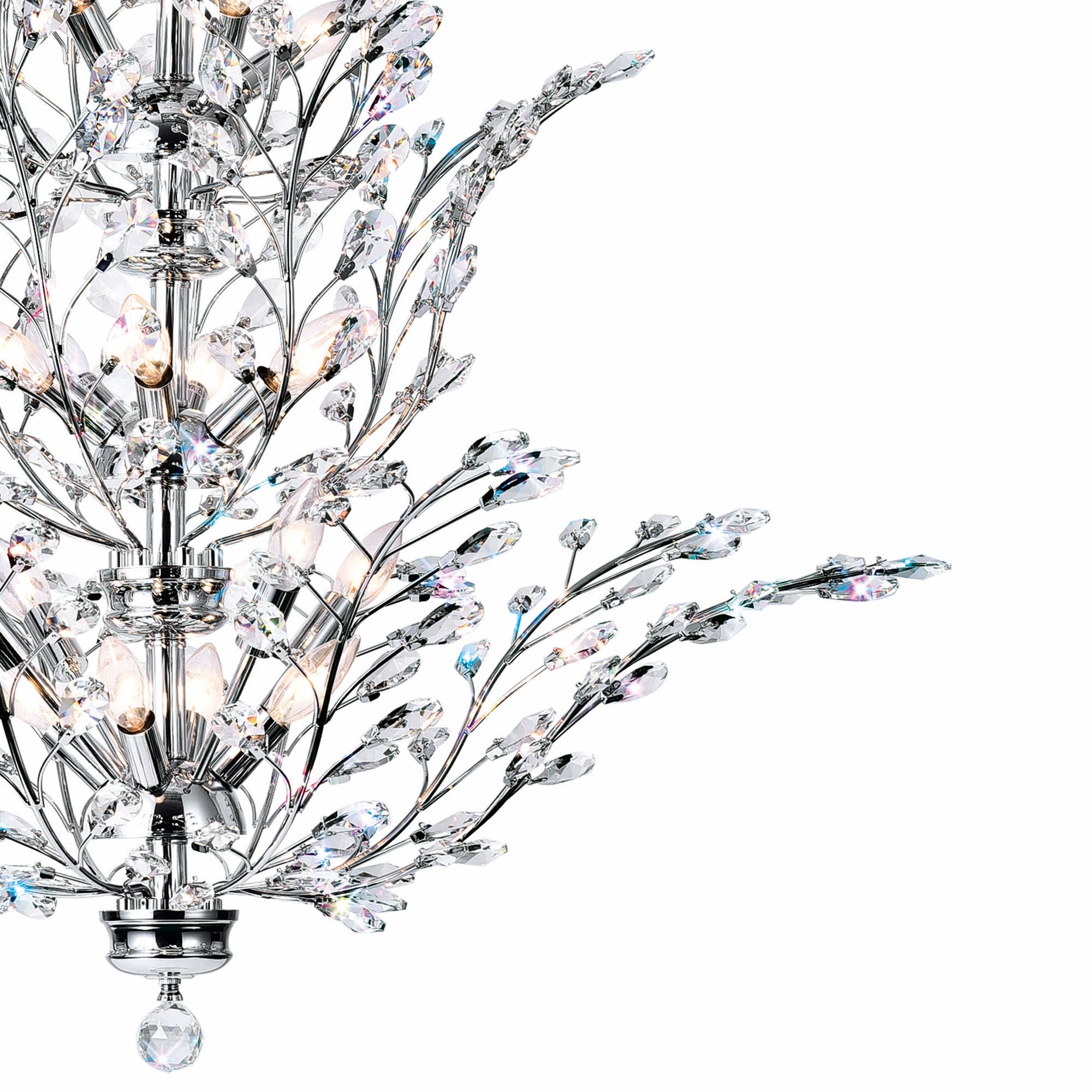 Ivy 40'' Chrome and Crystal 18-Light Chandelier