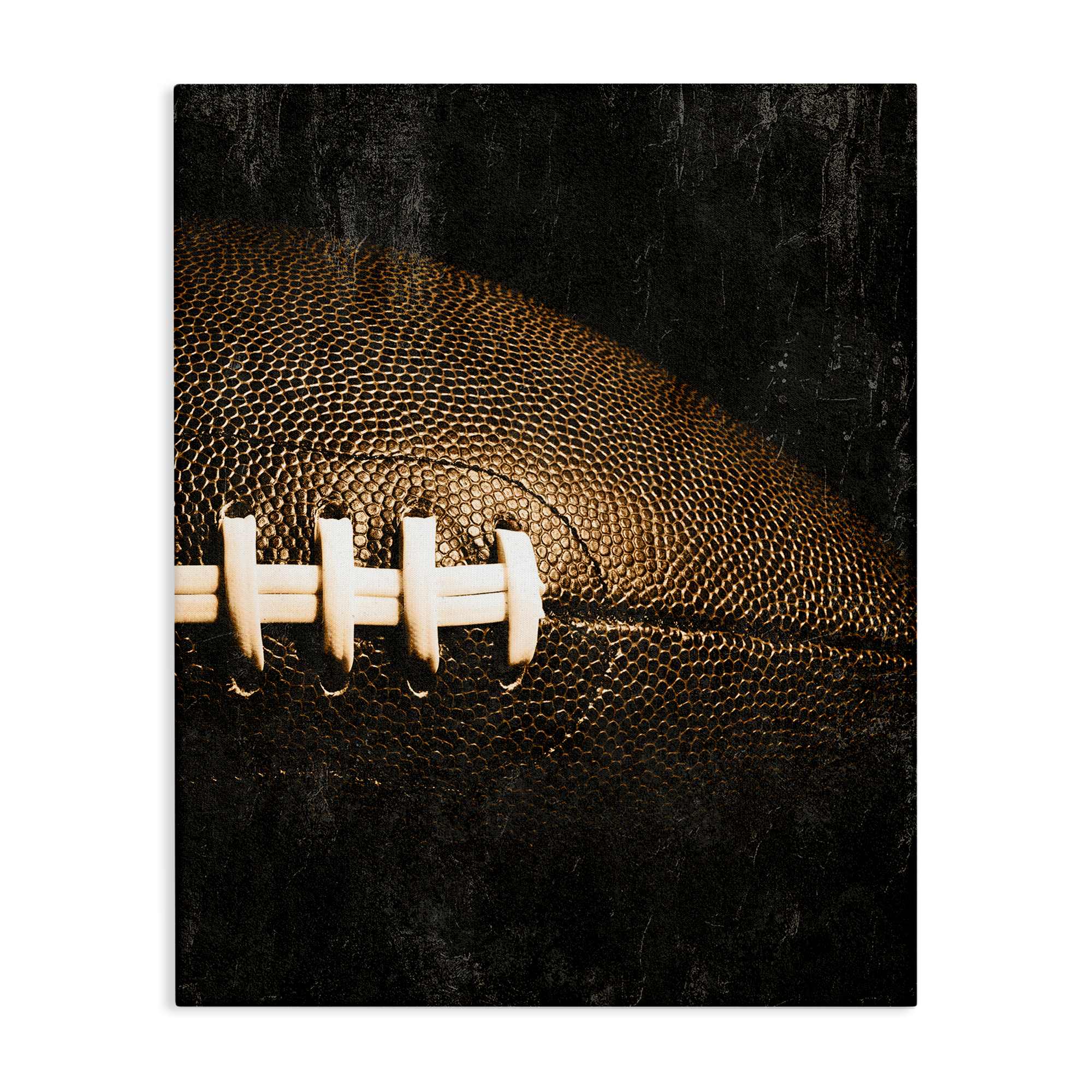 Stupell Industries BS-089-CN-16X20 Rustic Football Close Up Canvas design by Kim Allen