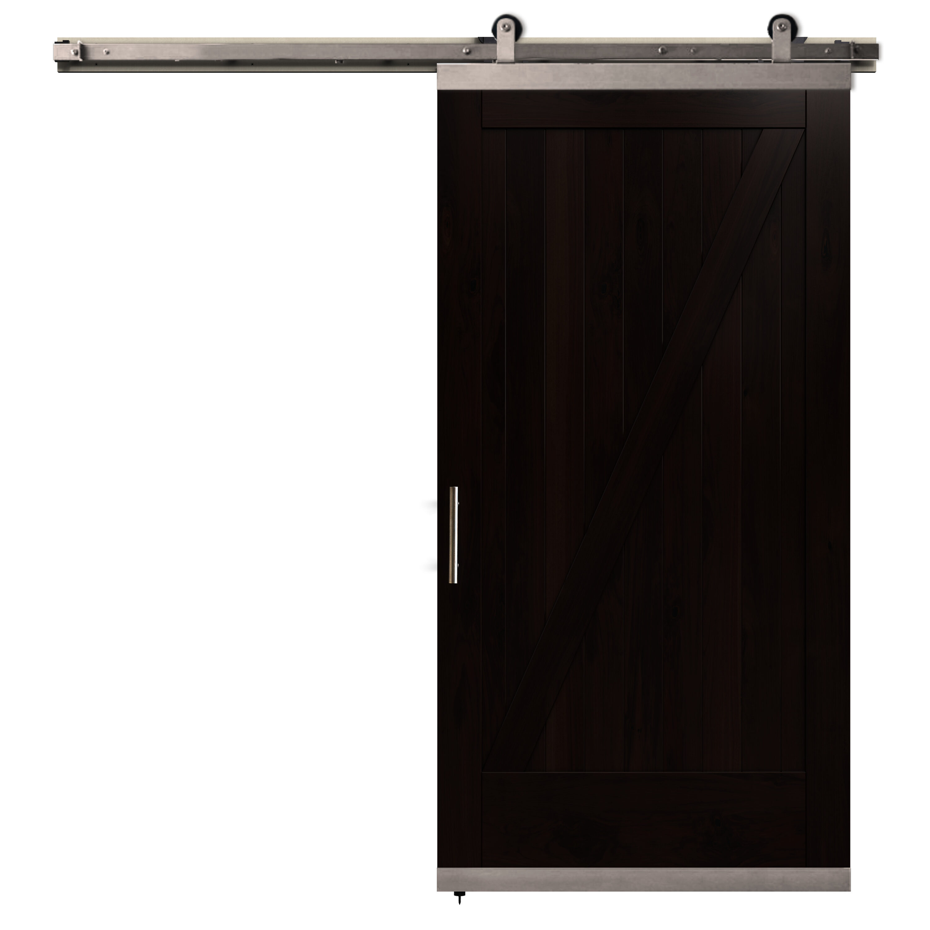 JELD-WEN LOWOLJW248800148 42-in x 96-in Chocolate Z-frame Walnut Wood Solid core Single Barn Door (Hardware Included)