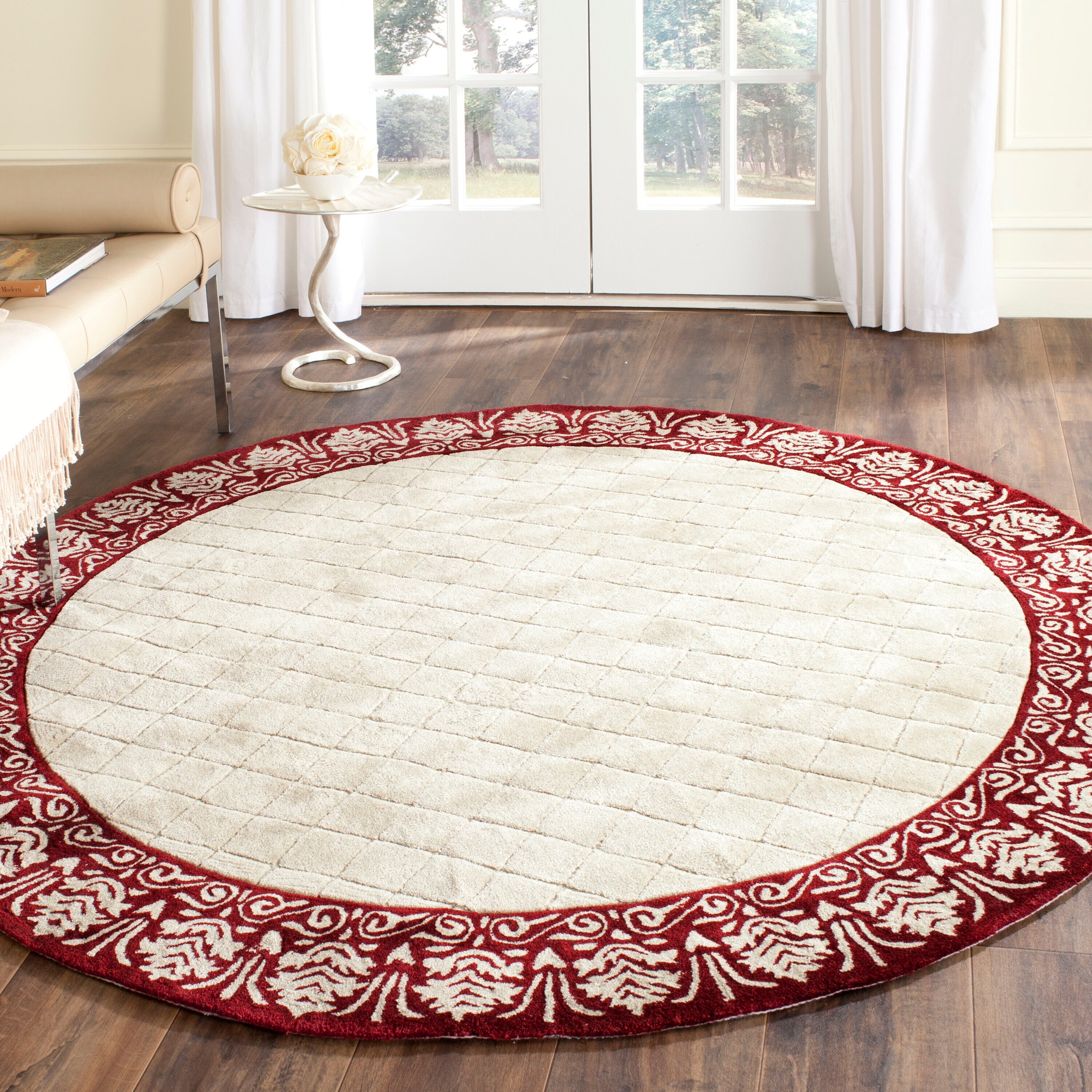 Safavieh Tlp 755C Harrison Ivory Maroon 6ft x 6ft Traditional Rug in ...