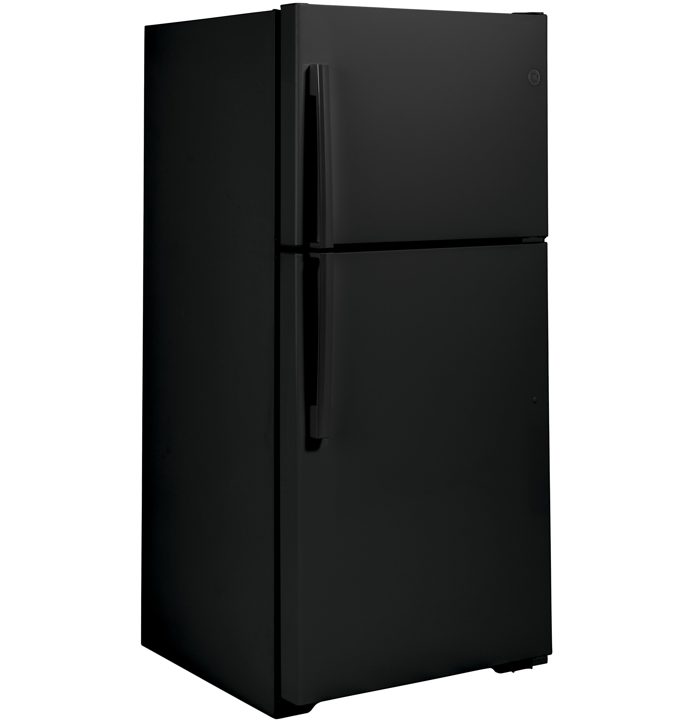 GE Garage-ready 21.9-cu ft Top-Freezer Refrigerator (Black) Garage Ready