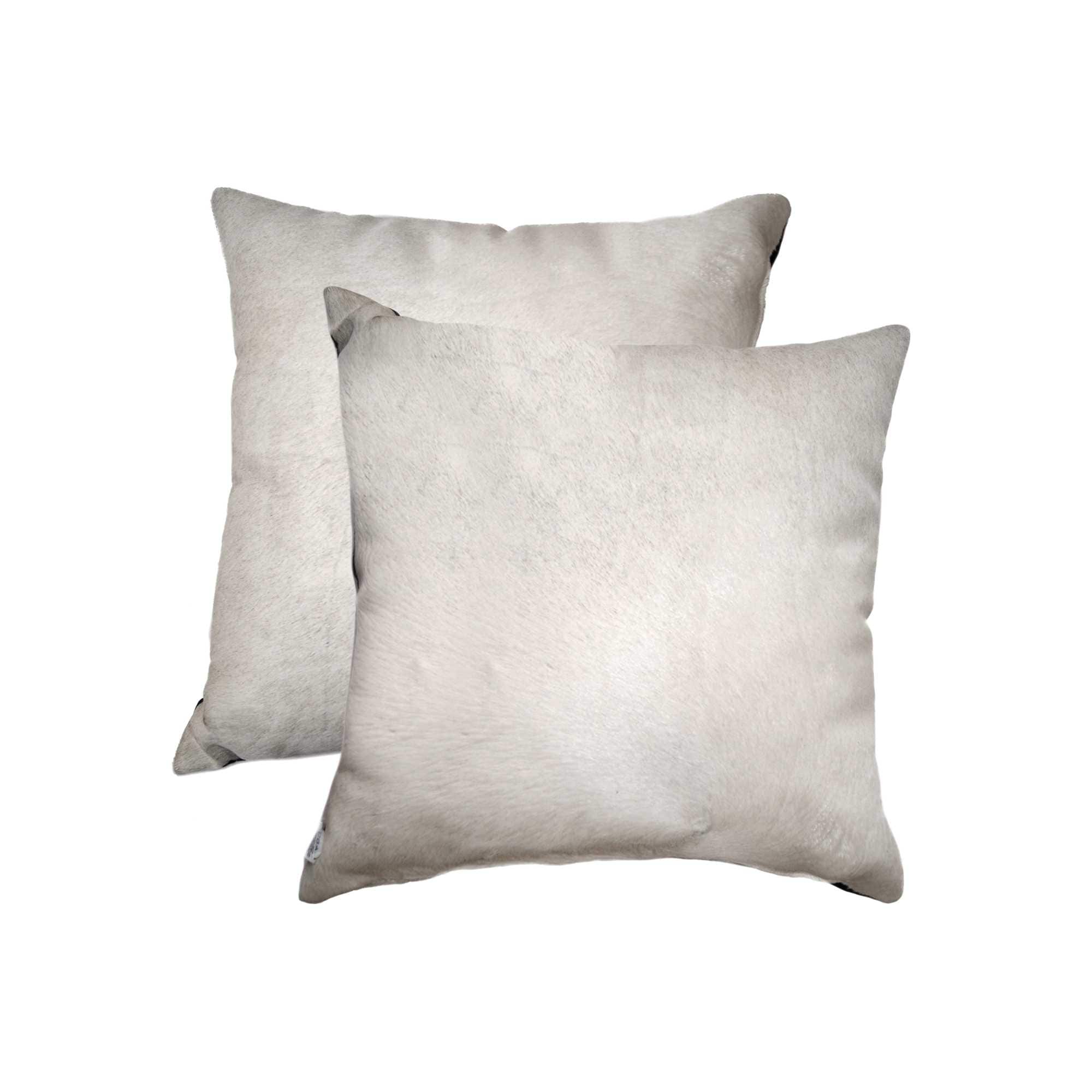 HomeRoots 317095 2 -Piece 18-in x 18-in Off White Square Indoor Decorative Pillow