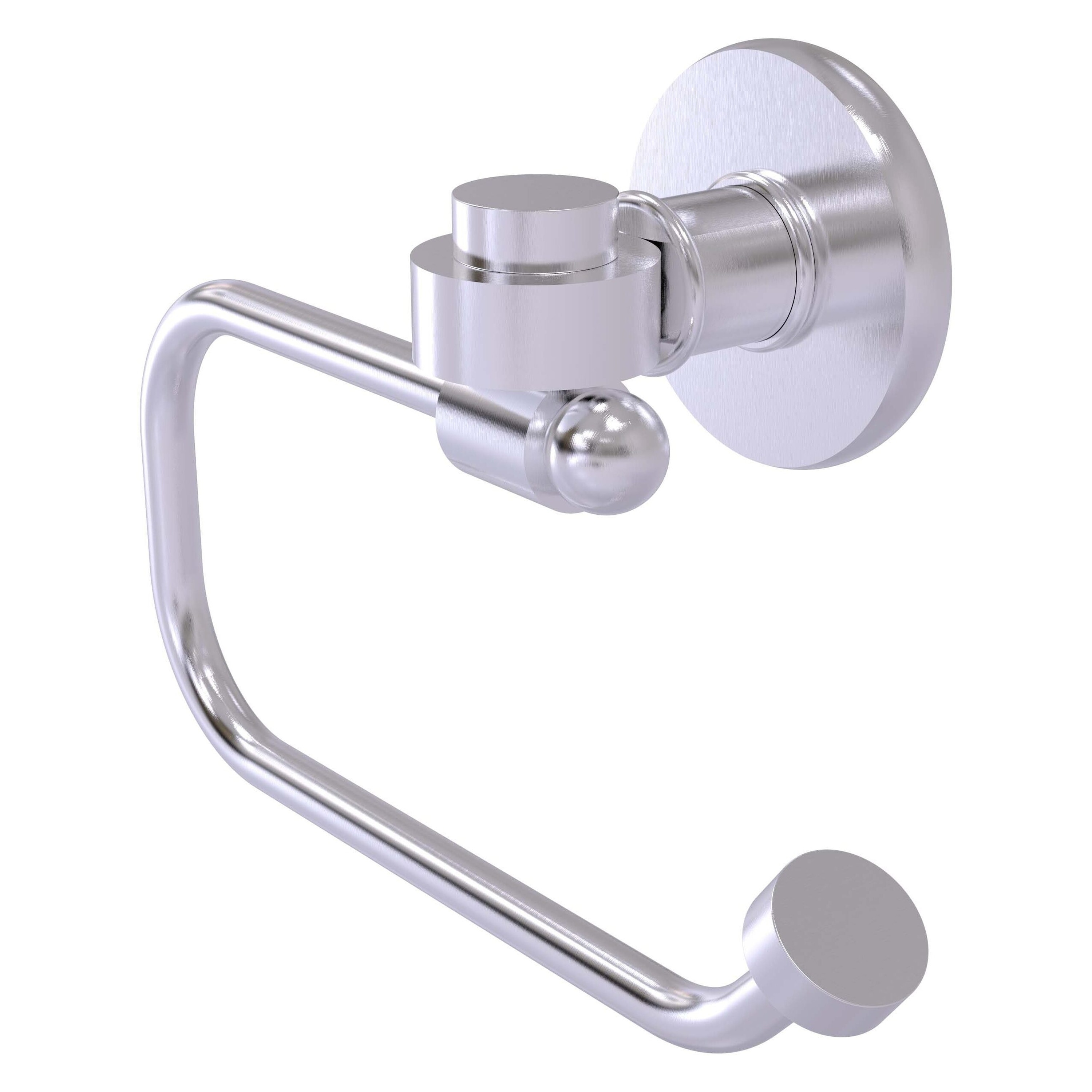 Allied Brass 2024E-SCH Continental Satin Chrome Wall mount Single post Toilet Paper Holder 1 -Rolls