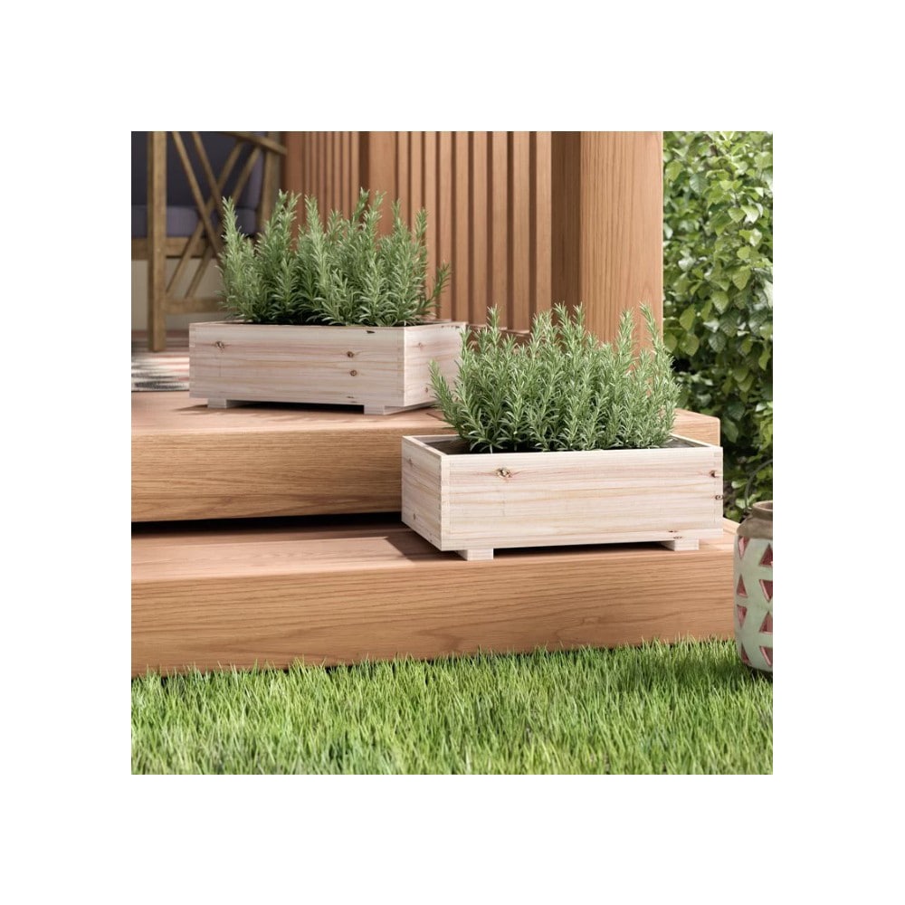 Timber Valley MA510 Rectangle 9.75-in W x 5.5-in H x Brown Cedar Contemporary/Modern Indoor/Outdoor Planter
