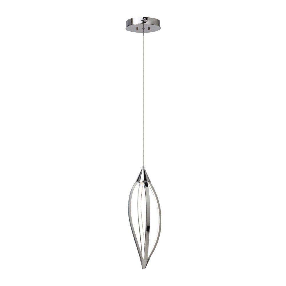 Elan Meridian Chrome LED Mini Pendant with Etched Acrylic Shade