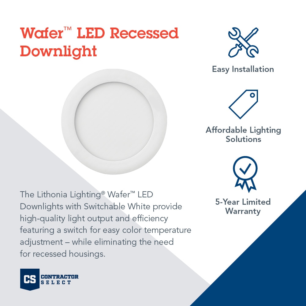 Juno WF6 16W LED Round Wafer Selectable CCT Selectable Lumen Output –  COMMUNITY LIGHTING & ELECTRIC SUPPLY