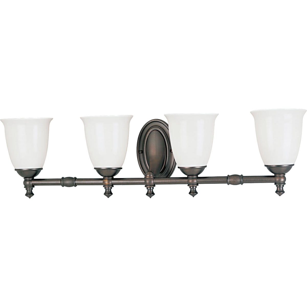 Progress Lighting P3041-74 Victorian 32.5-in 4 -Light Bronze Farmhouse Vanity light