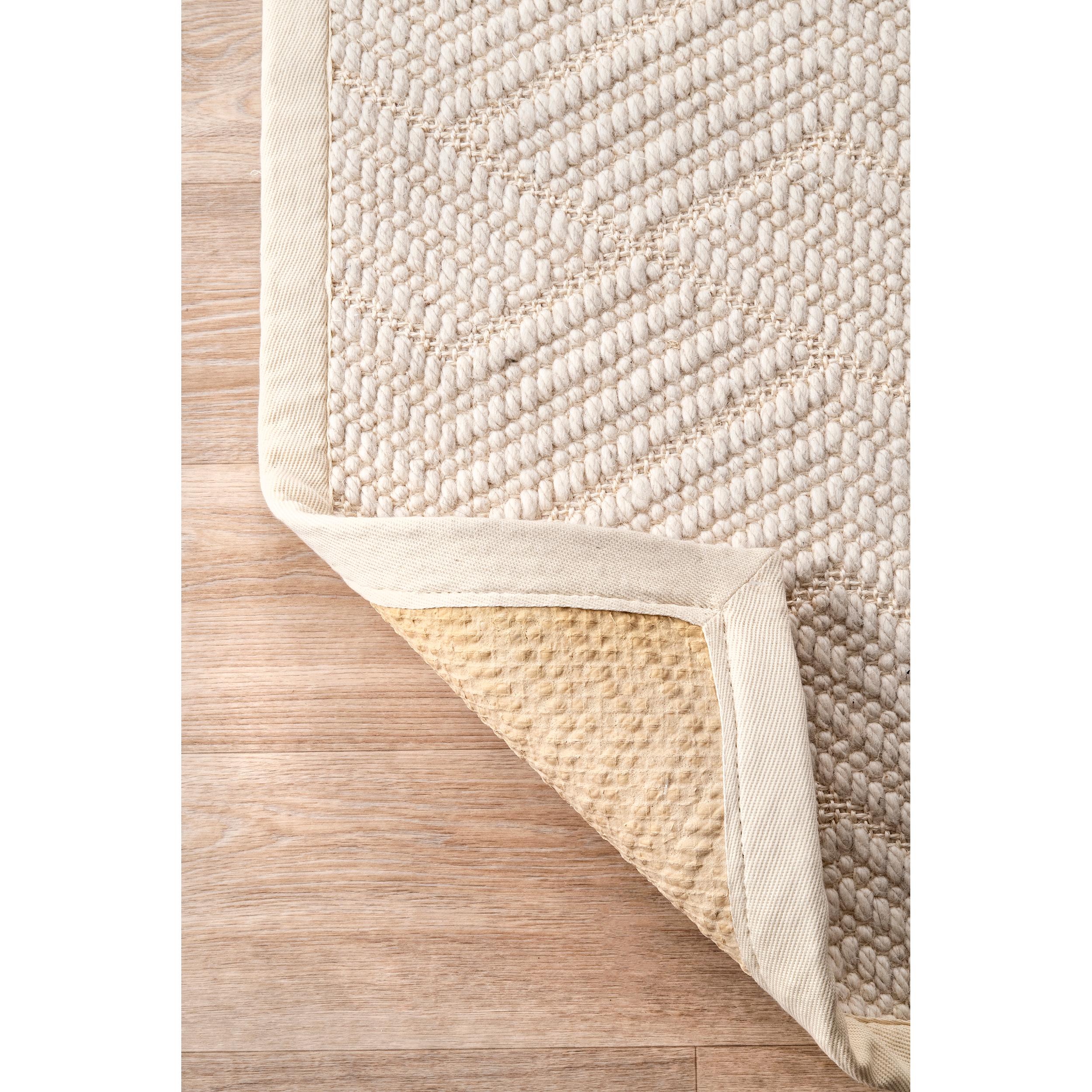 Nuloom Suzanne Solid 8x10 Wool Indoor Area Rug for Living Room Bedroom Dining Room Kitchen, Cream/Ivory