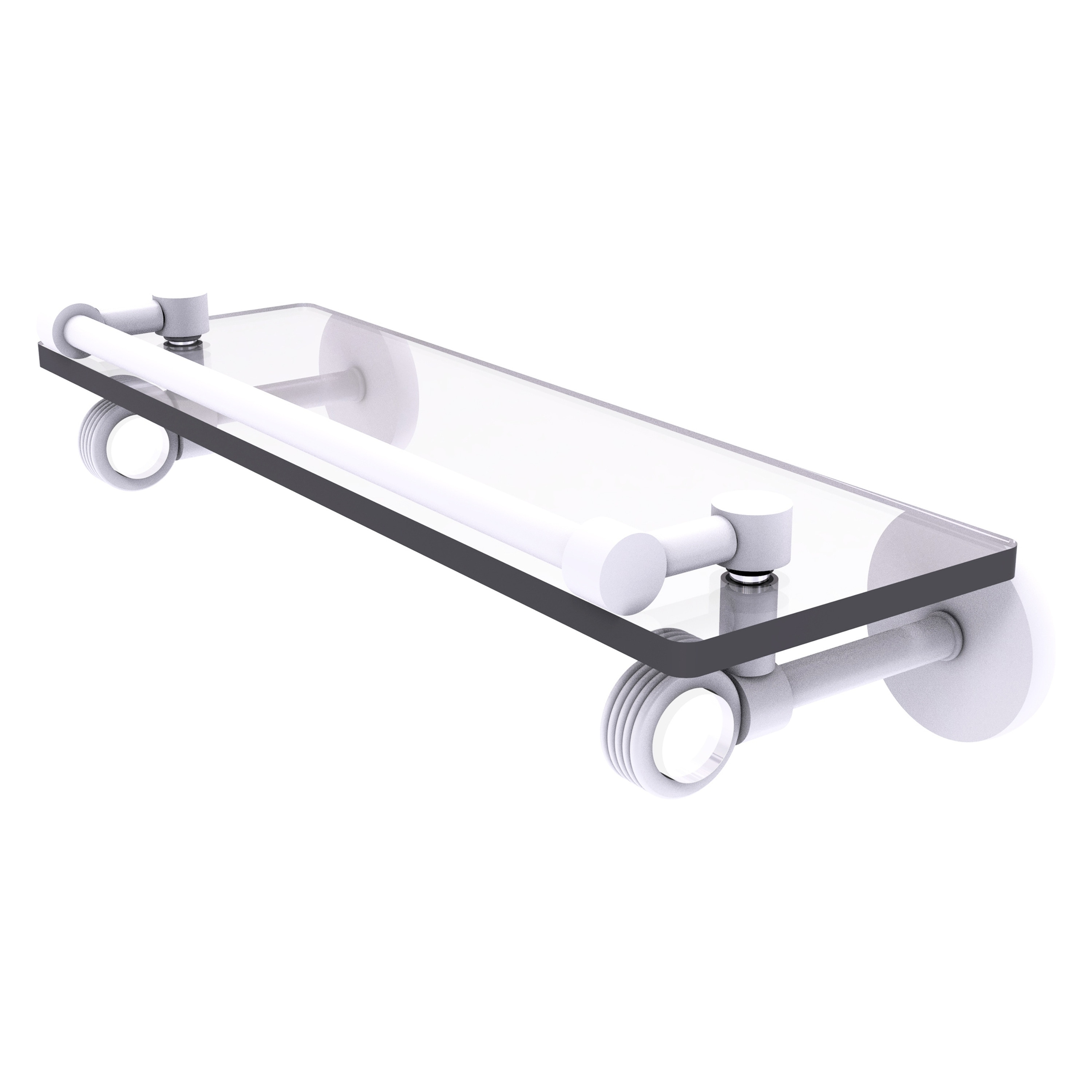 Allied Brass CV-1G-16-GAL-WHM Clearview Matte White 1-Tier Wall Mount Bathroom Shelf (16-in x 3.75-in x 5-in)