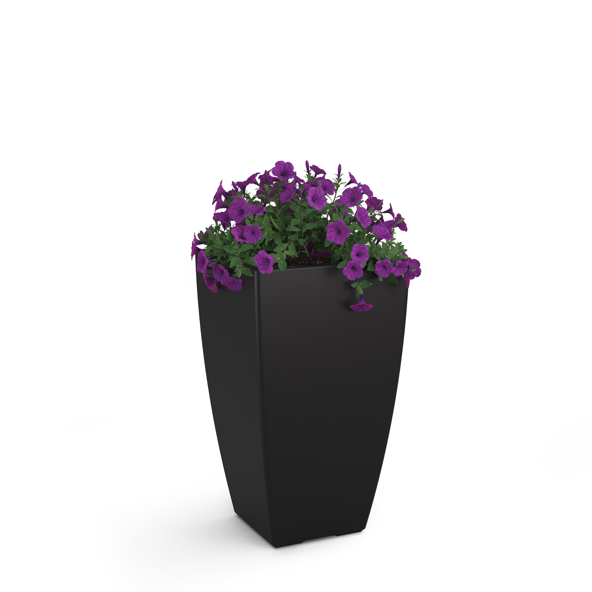 Mayne 8886-B Square 15.0-in W Medium Black Plastic Contemporary/Modern Indoor/Outdoor Planter with Drainage Holes with Self Watering