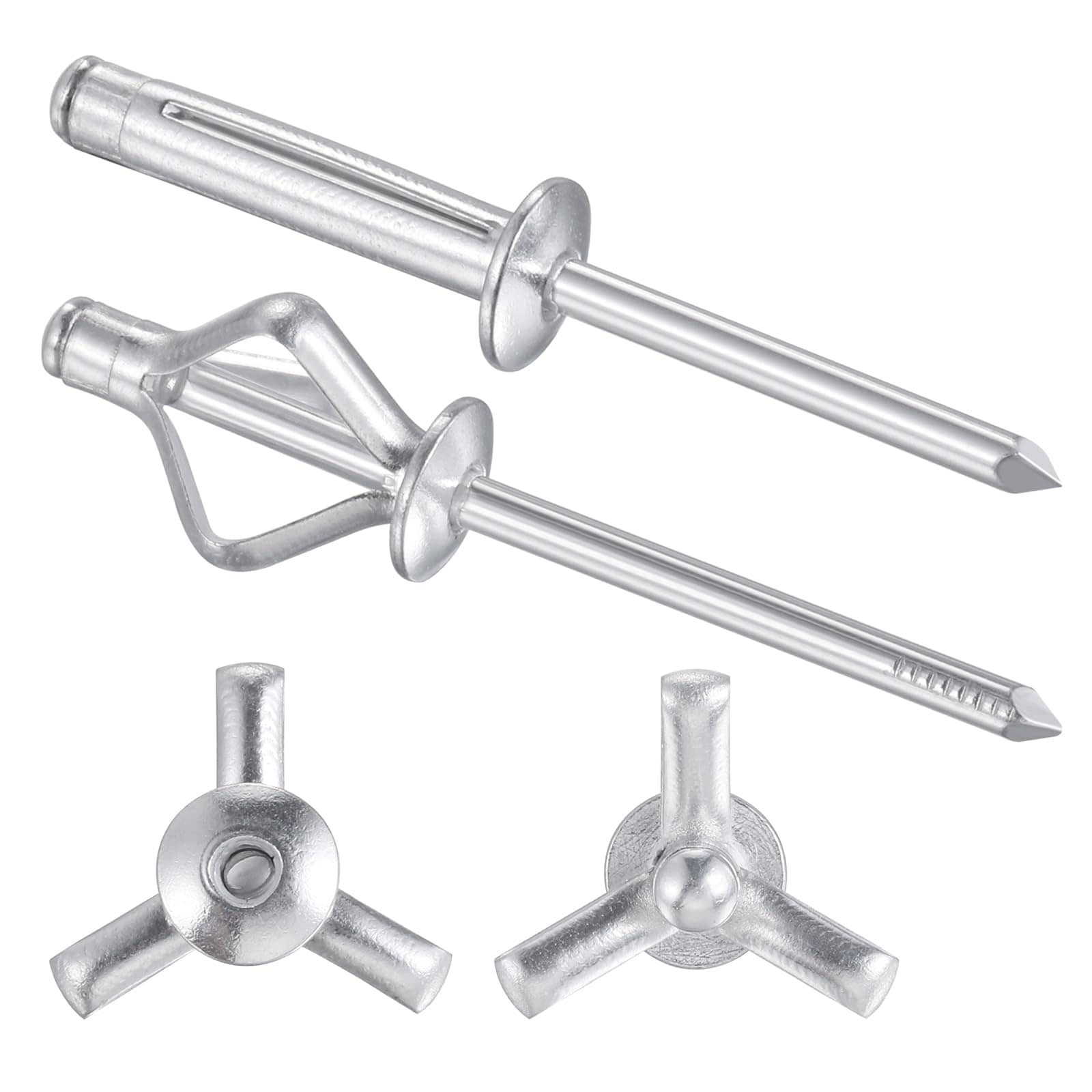 Etokfoks  170 Pack 3 16 in x 1 2 in Aluminum Tri Fold Blind Rivets for Boat Kayak and Soft Material Repairs