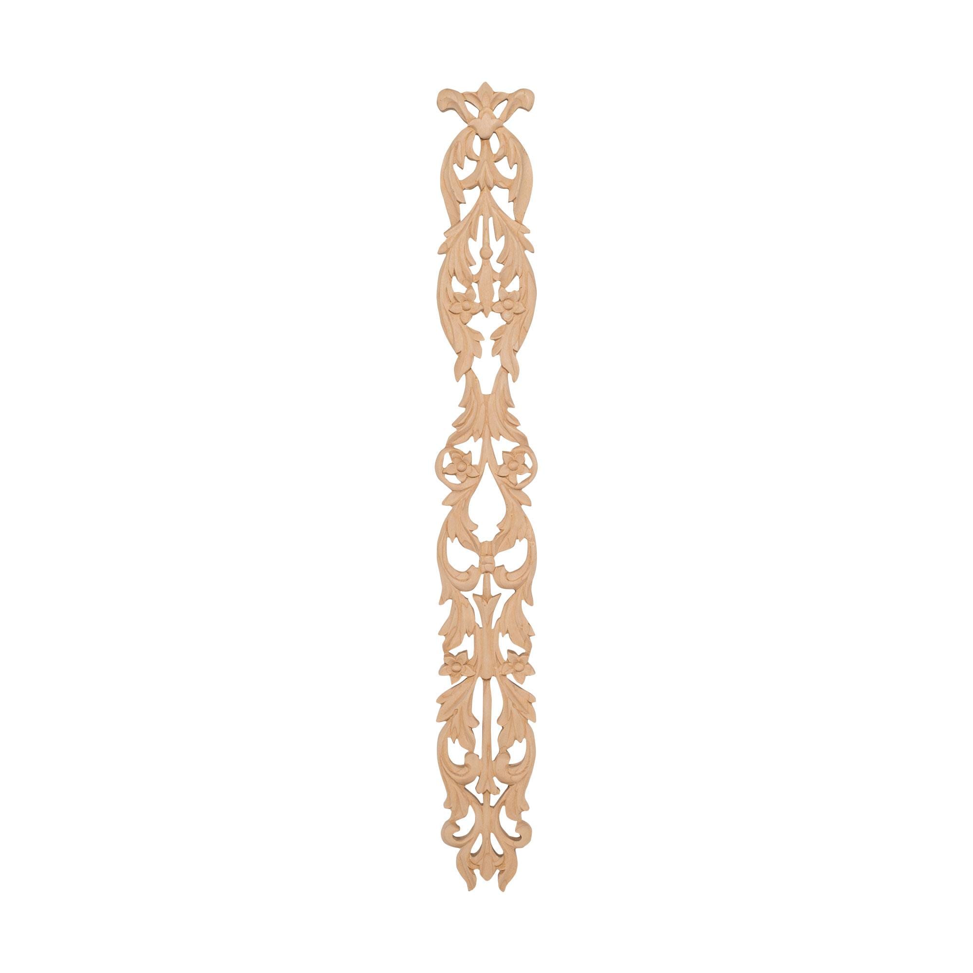 17.25" Unfinished Maple Hand Carved Acanthus Applique
