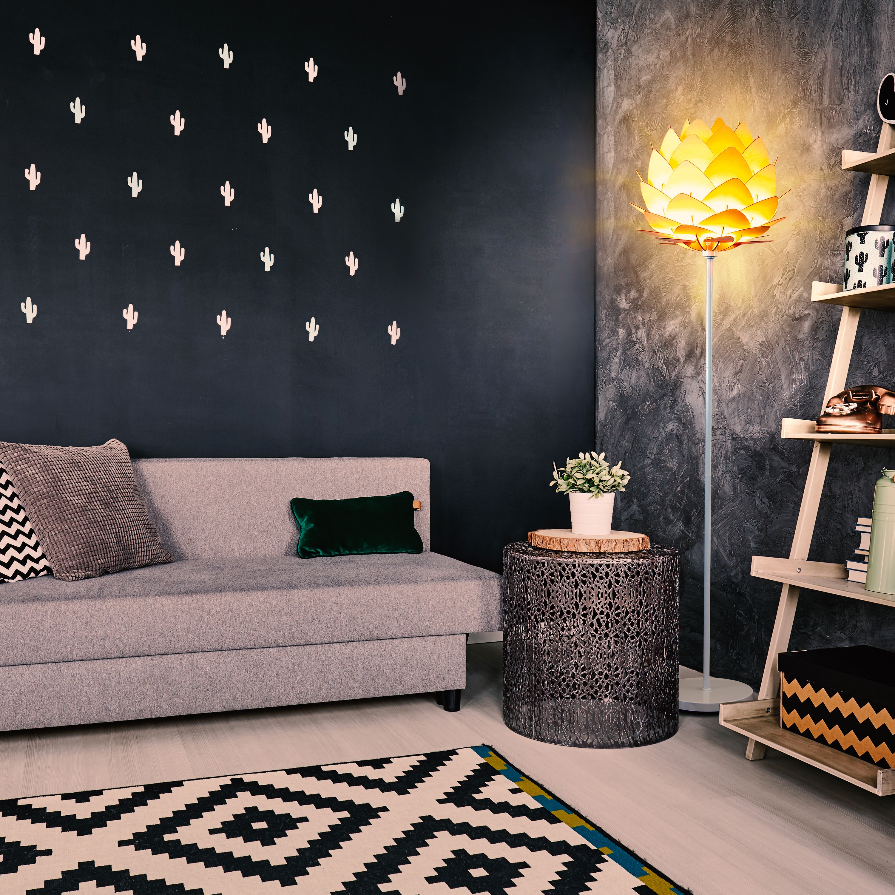 White 66" Torchiere Floor Lamp with Google Assistant for Kids
