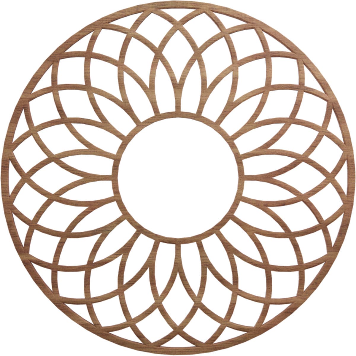 Ekena Millwork CMWP22X22X0250CNWA Cannes Fretwork Pierced 22-in W x 22-in L Modern Walnut Wood Whole Ceiling Medallion