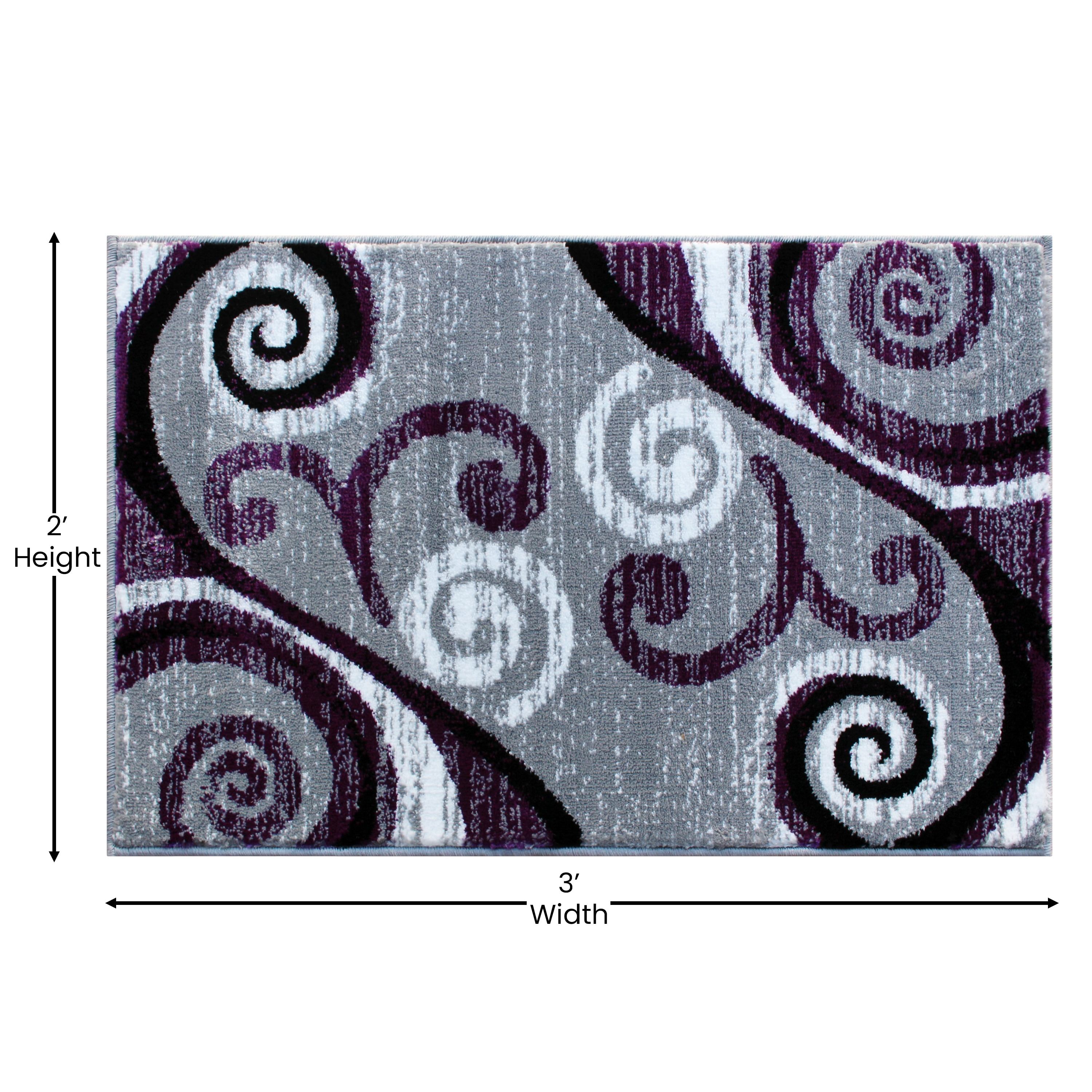 Emma + Oliver Helix 2x3 Scraped Look Ultra Soft Plush Pile Olefin ...