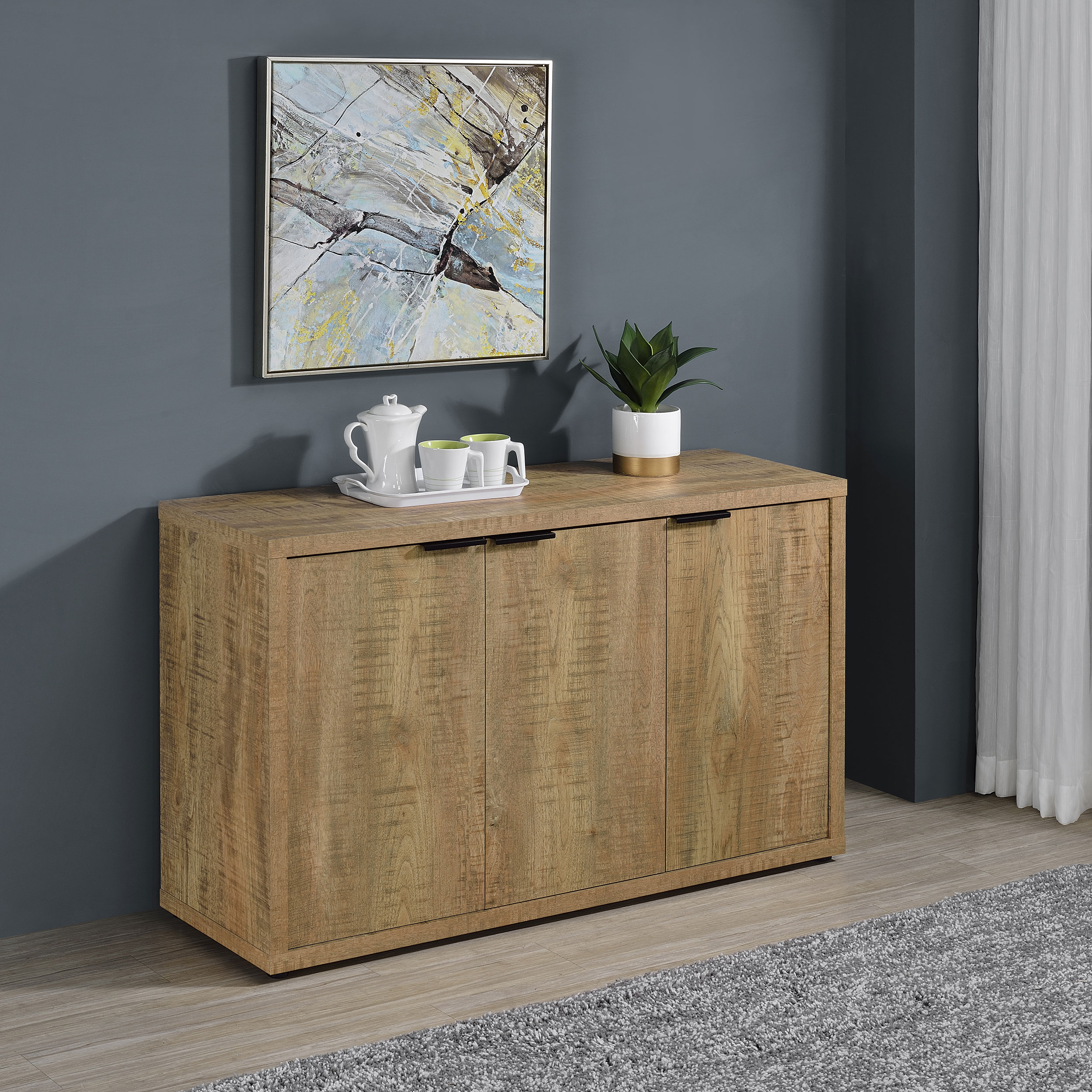 Tatayosi JJ-05060018 Movable Small Pushcart Small Cart Double Layered Coffee Table Leisure Modern Living Room