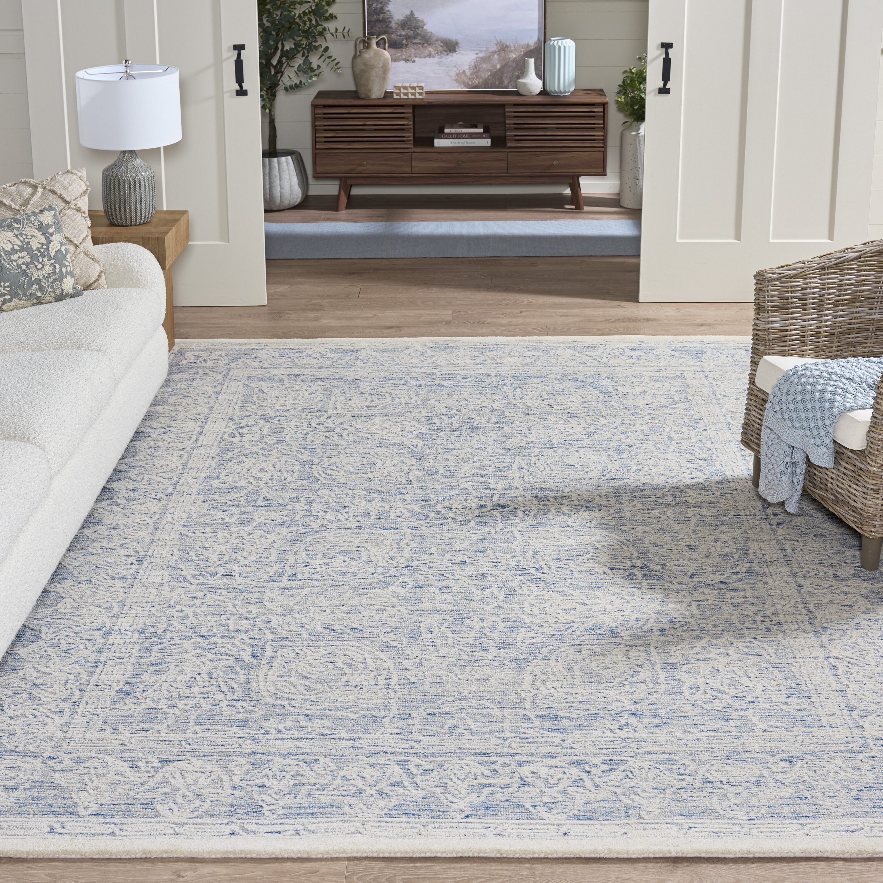 Ebony 102M Blue Ivory 10in x 14in Rug