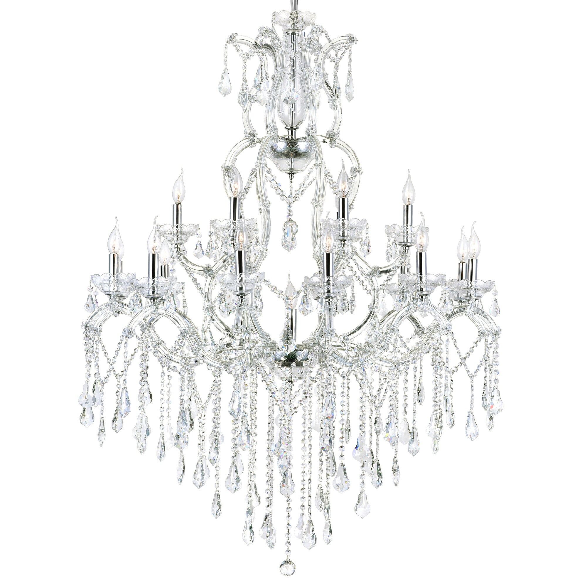 CWI Lighting Abby 19-Light Chrome Traditional Damp Rated Chandelier at ...