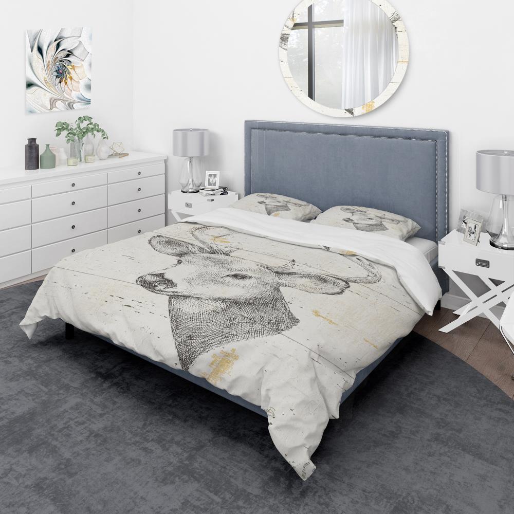 Designart BED30979-T 3 -Piece Gray Twin Duvet cover Set