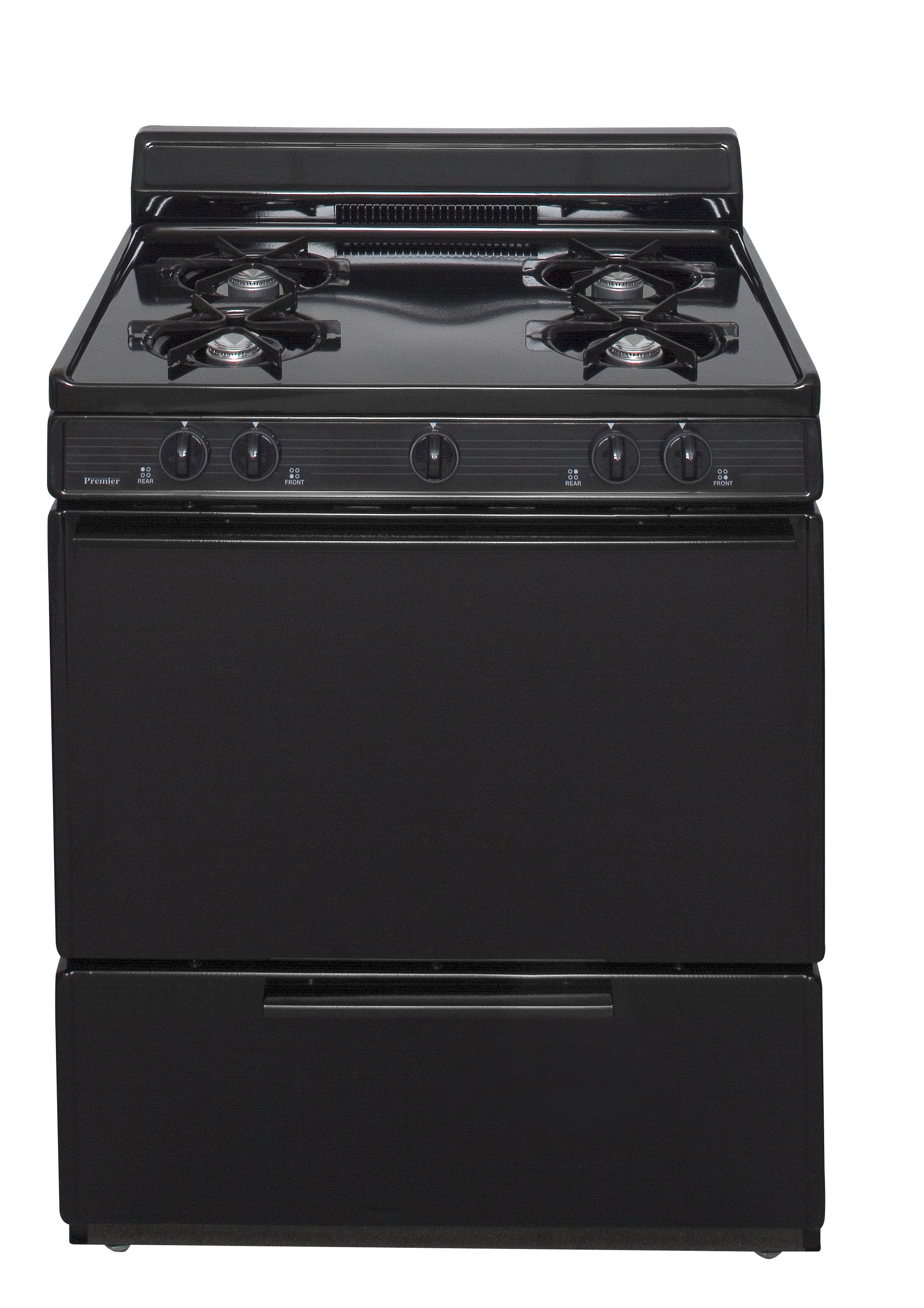 Premier SFK100BP 30-in 4 burners 3.9-cu ft Freestanding Natural Gas Range ( Black )