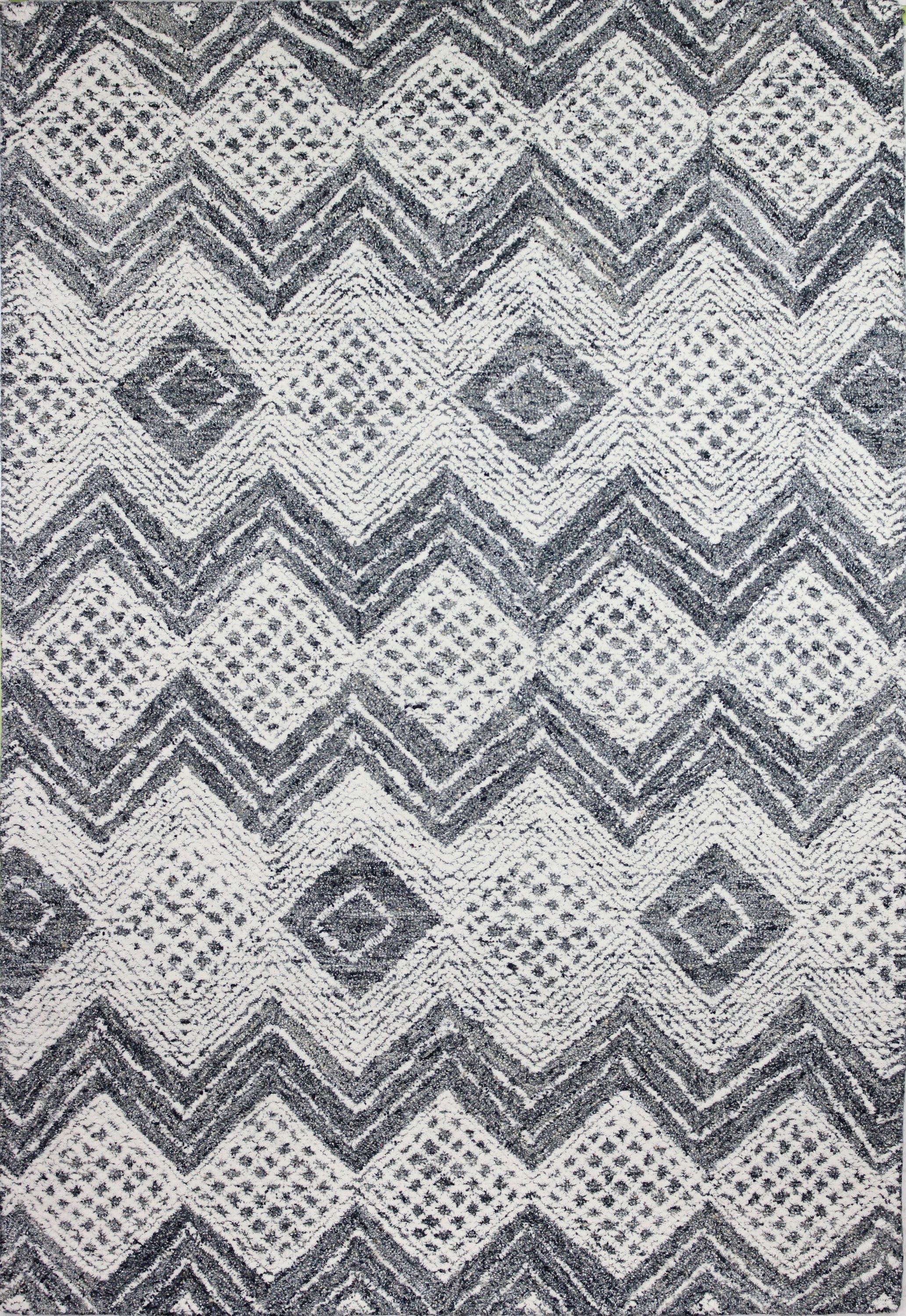 Bashian 649652288697 9 X 12 (ft) Wool Ivory/Marine Indoor Geometric Moroccan Area Rug
