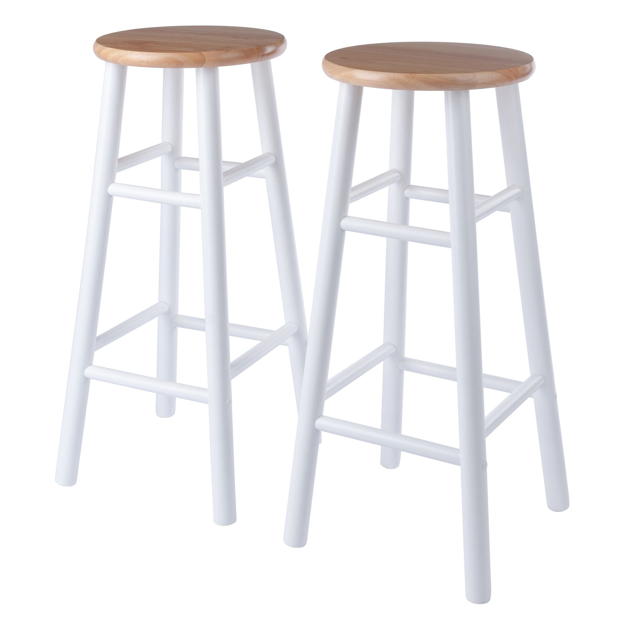 Huluwat 2-Pc Bar Stools 29-inch Natural and White in the Bar Stools ...