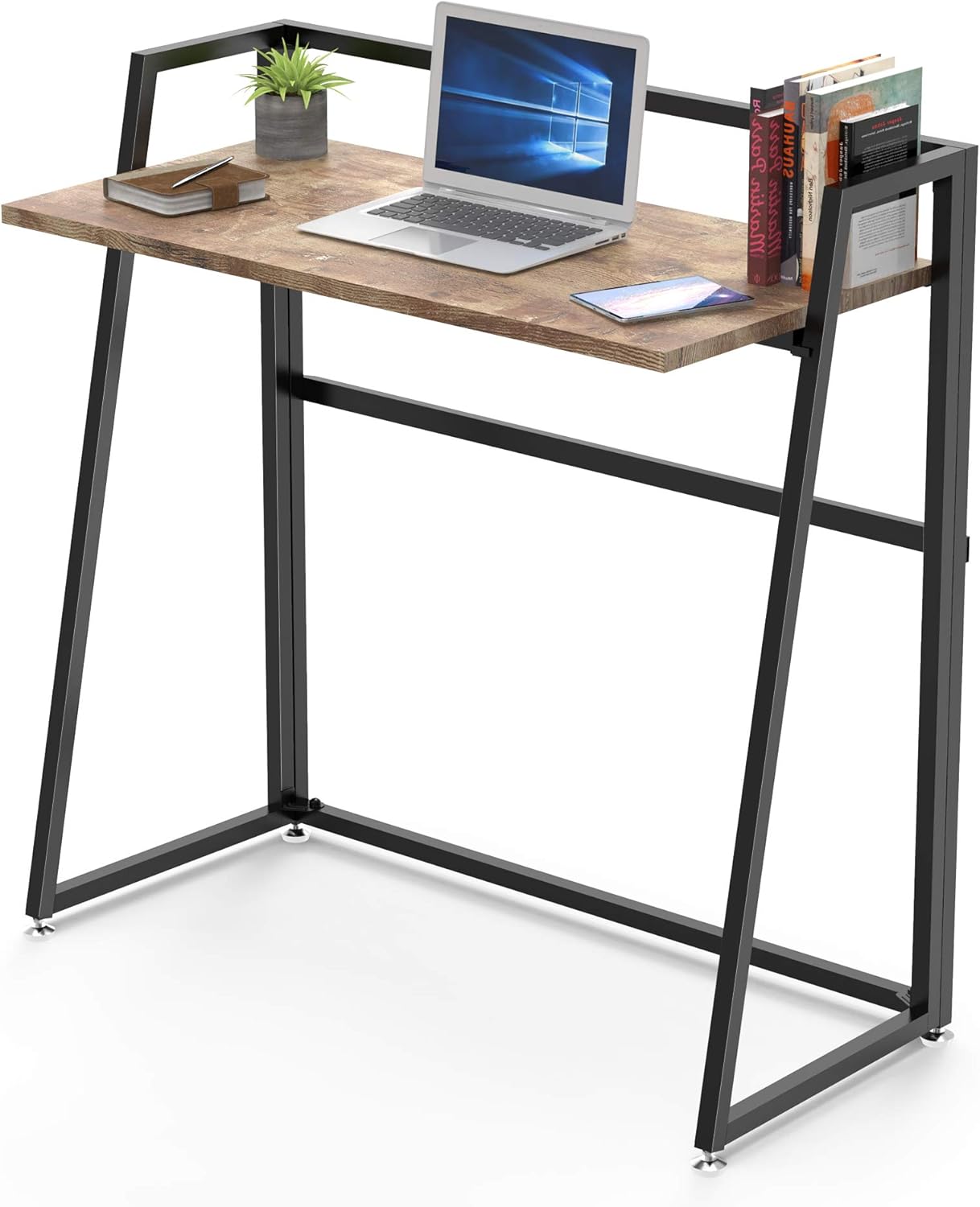 Eureka Ergonomic 33-in Teak Wood Folding Computer Desk Writing Desk ...