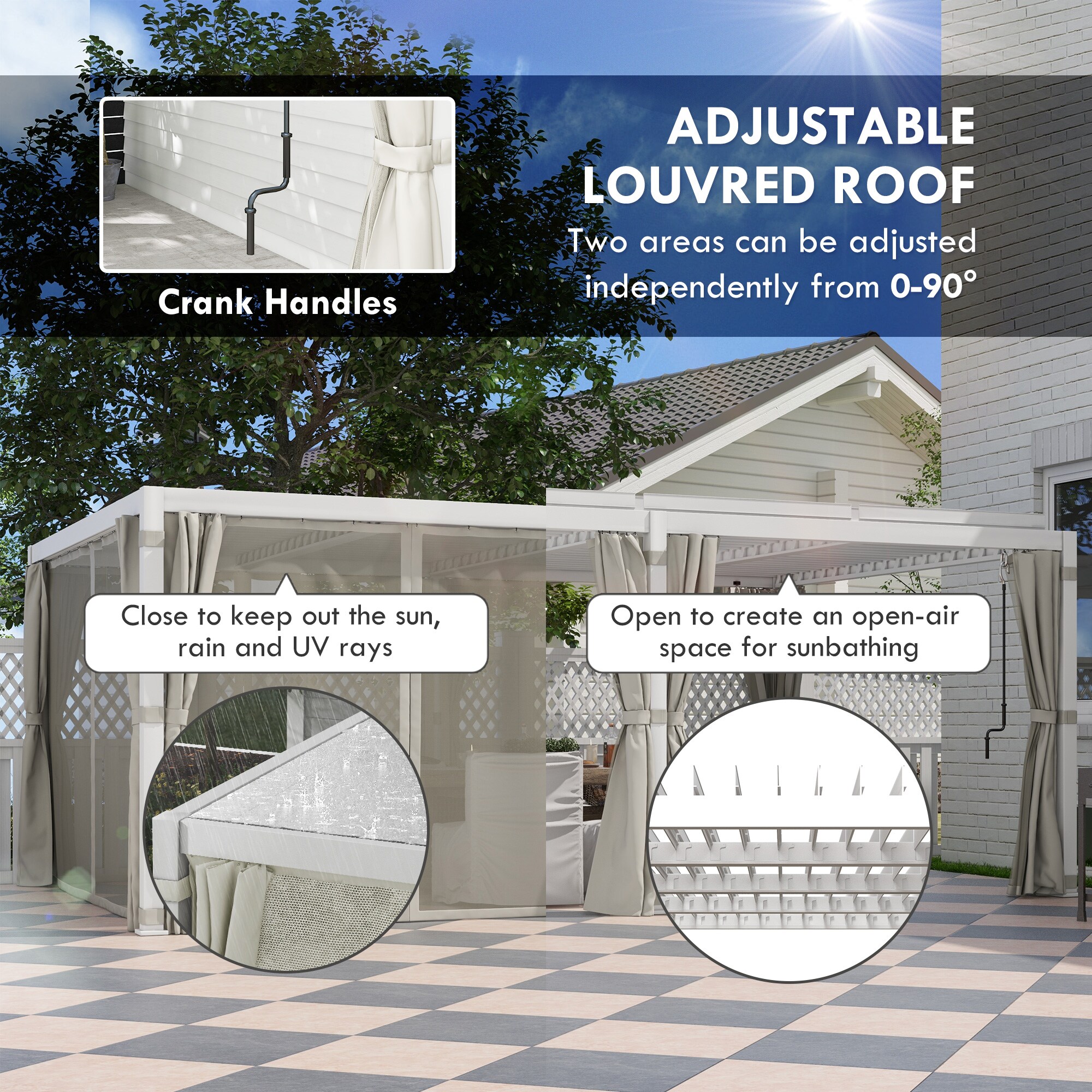 Outsunny 84C-509V00WT Wood-Resin-Gazebos - View #3