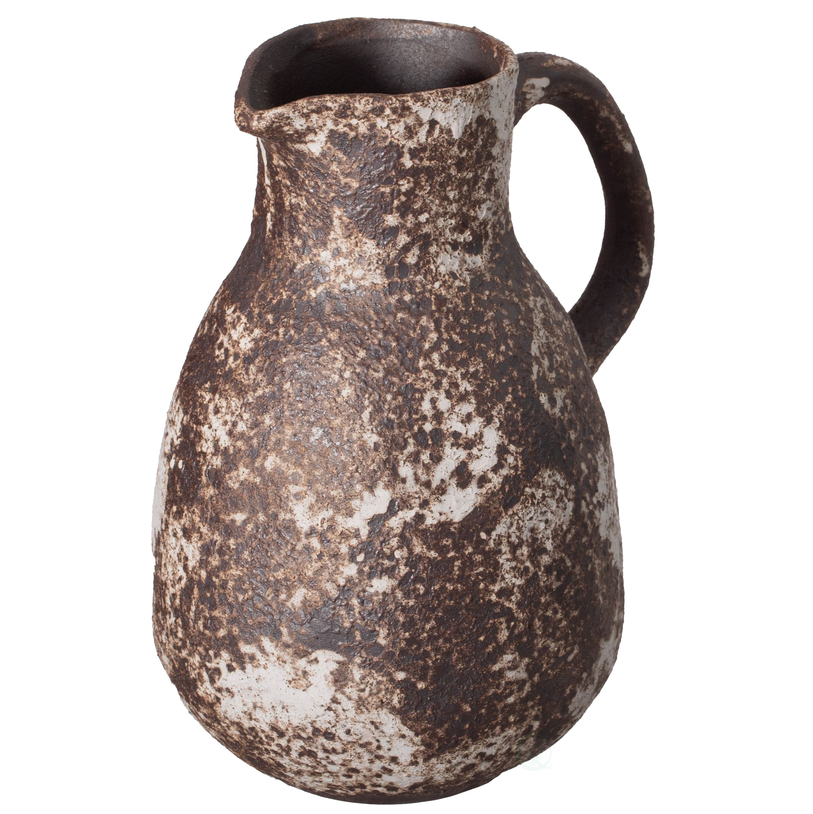 Uniquewise Uniquewise 8 Inches Vintage Ceramic Pitcher Vase Rustic Farmhouse Flower Jug with Handle for Home and Office Decor Living Room Centerpiece Wedding Table Shelf and Mantel Accent Modern Floral Display Holder